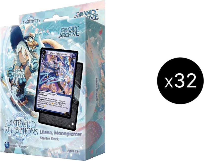 Carton de display de deck de démarrage Diana, Moonpiercer from Distorted Reflections Starter Decks - Grand Archive TCG