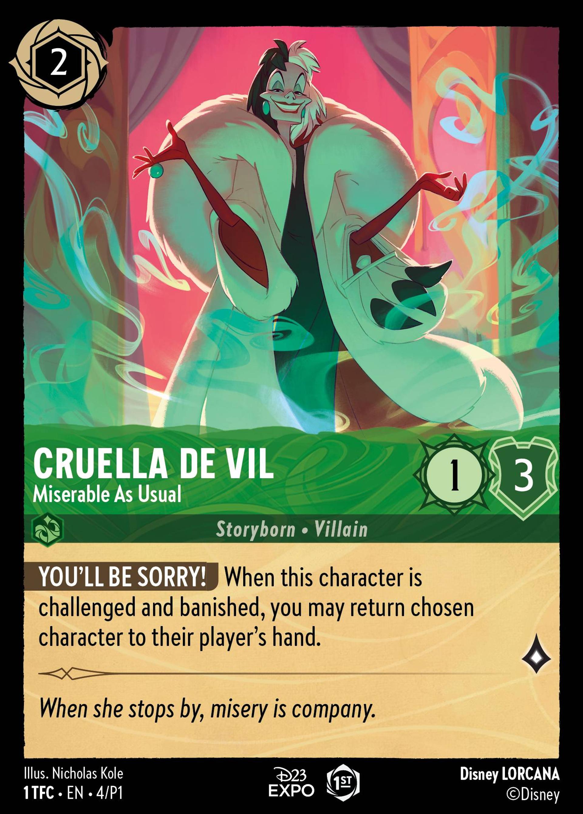 Cruella d'Enfer - Cruelle Diablesse — Promos - Year 1 — Lorcana