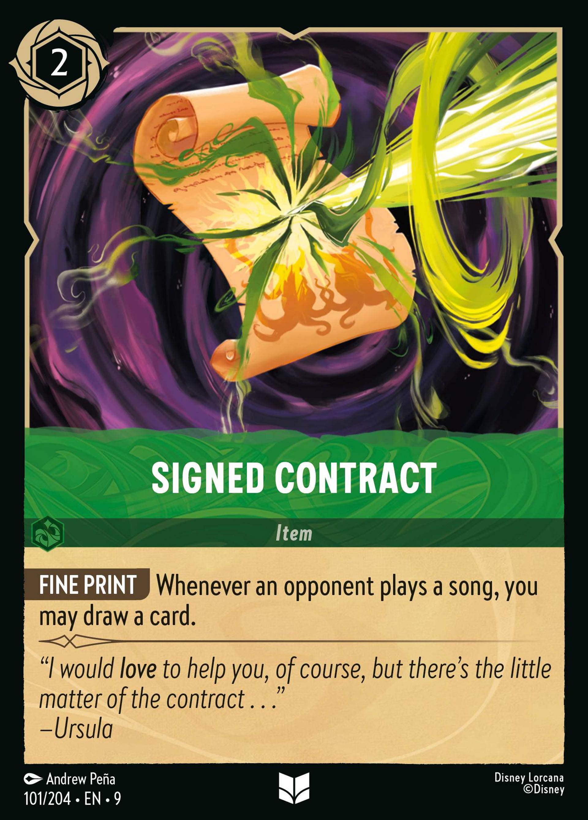 Signed Contract — Fabled — Lorcana