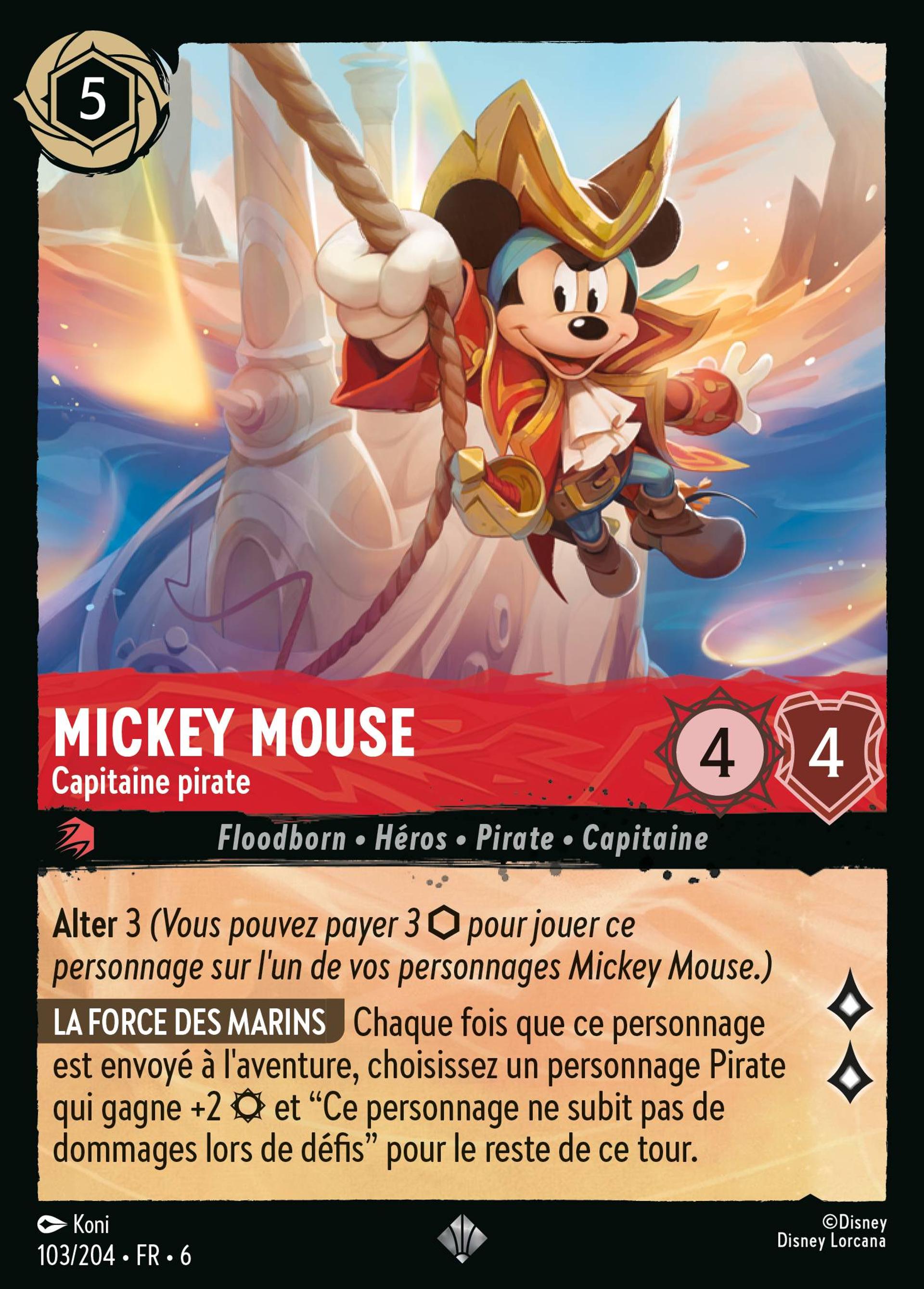 Mickey Mouse - Capitaine pirate — Azurite Sea — Lorcana