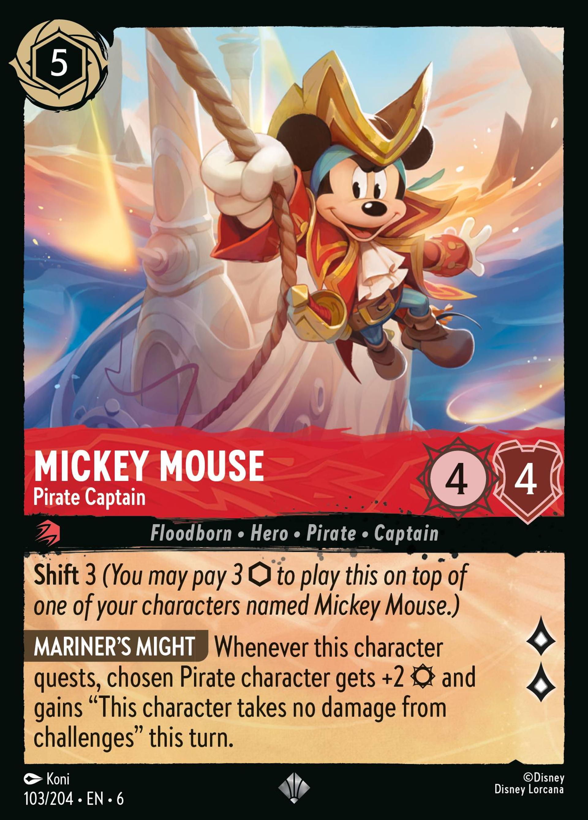 Mickey Mouse - Pirate Captain — Azurite Sea — Lorcana