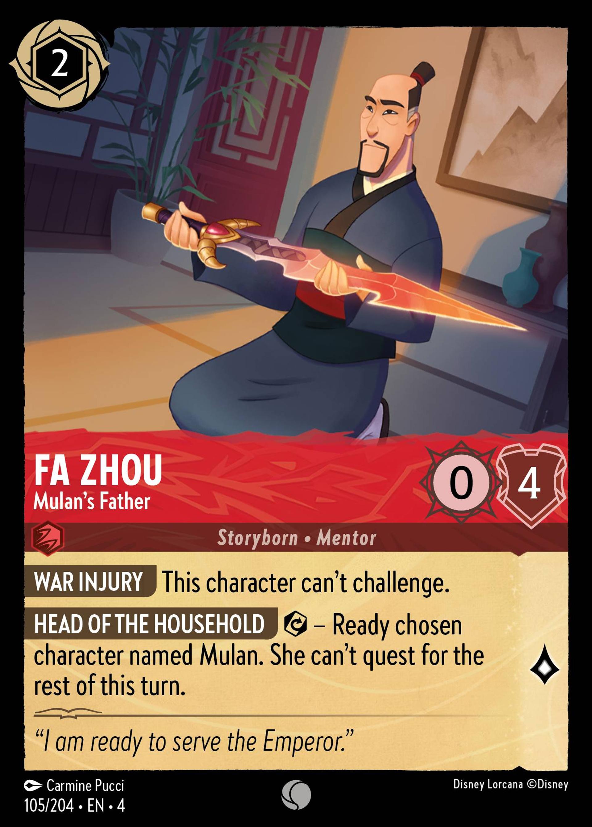 Fa Zhou - Mulan's Father — Ursula's Return — Lorcana