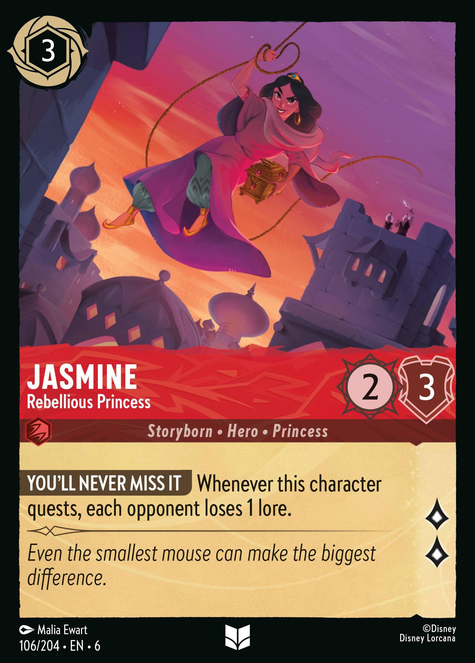 Jasmine - Rebellious Princess — Azurite Sea — Lorcana