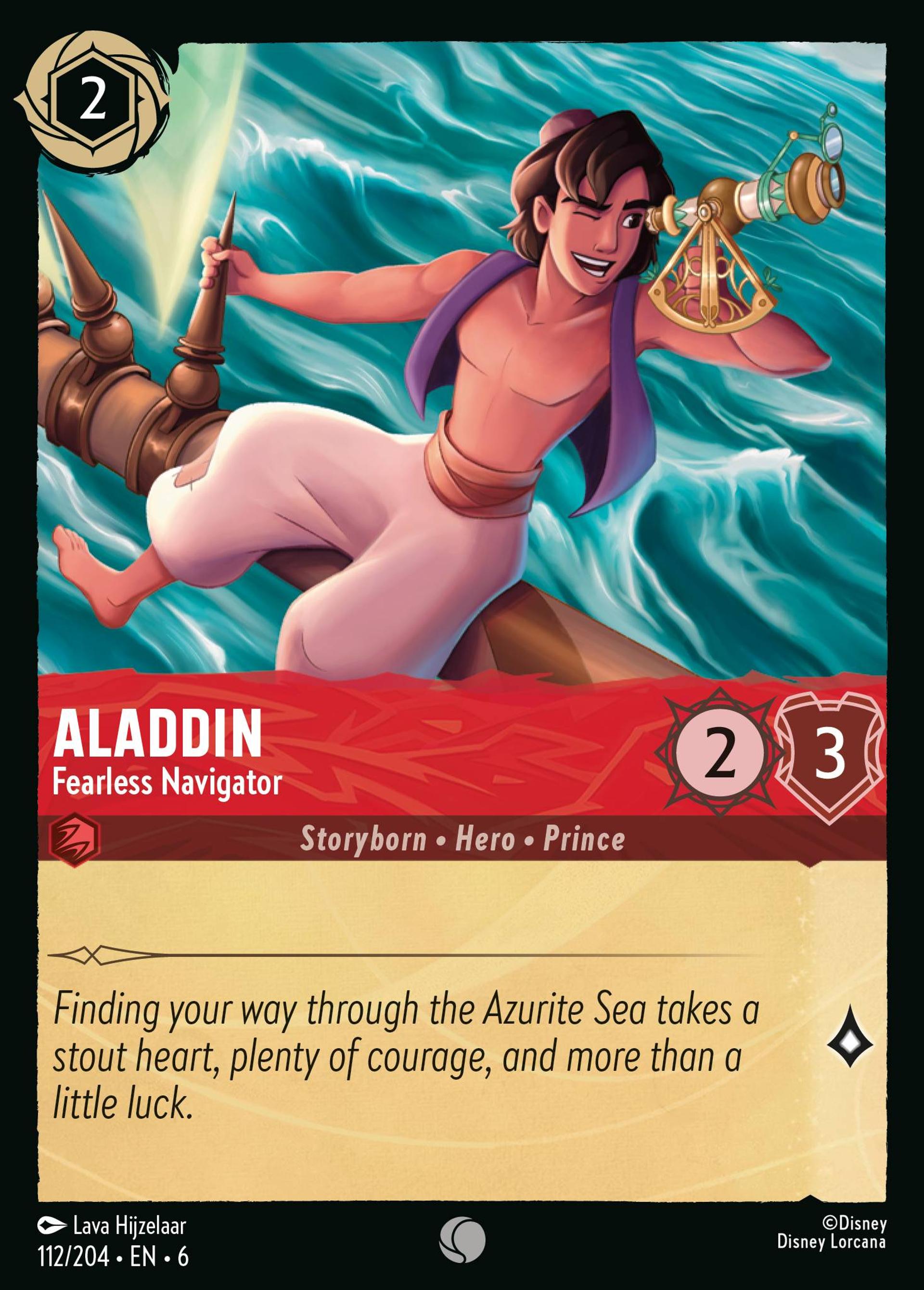 Aladdin - Fearless Navigator — Azurite Sea — Lorcana