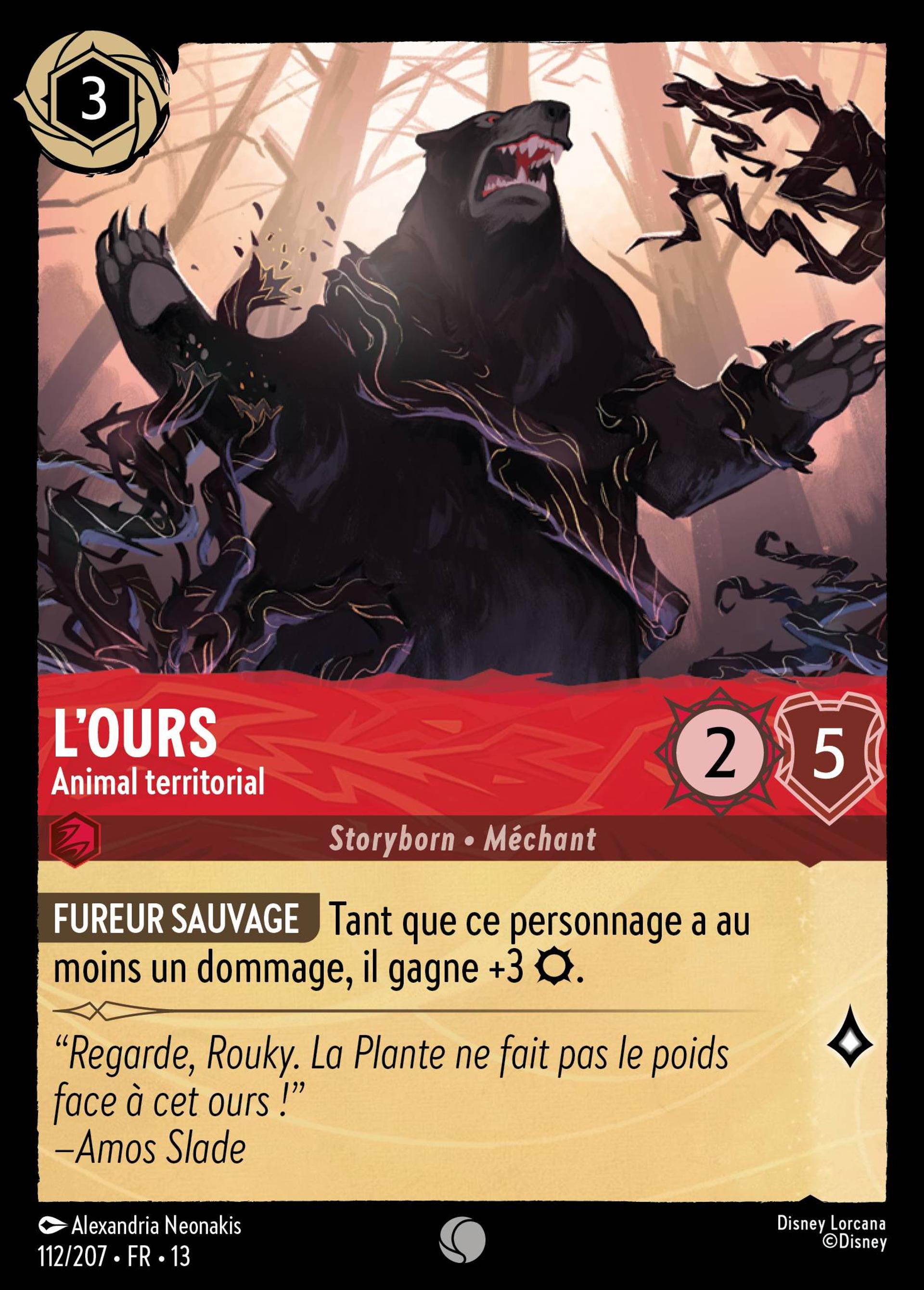 L'ours - Animal territorial — Attack of the Vine! — Lorcana