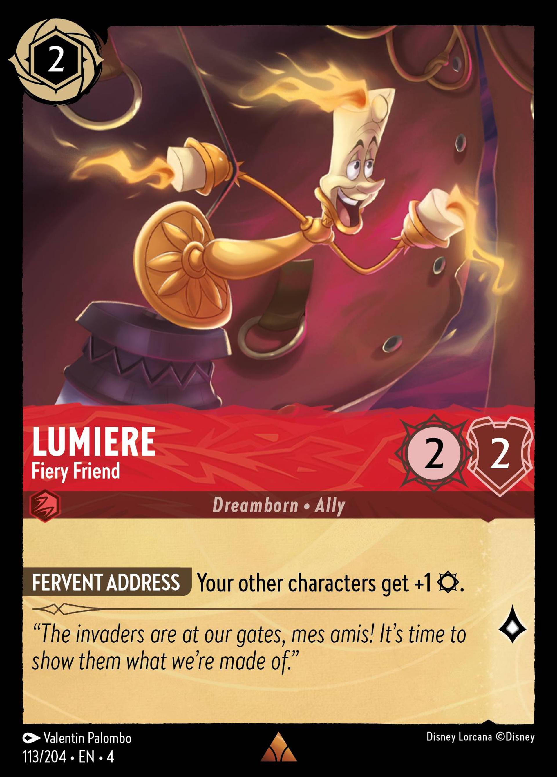 Lumiere - Fiery Friend — Ursula's Return — Lorcana
