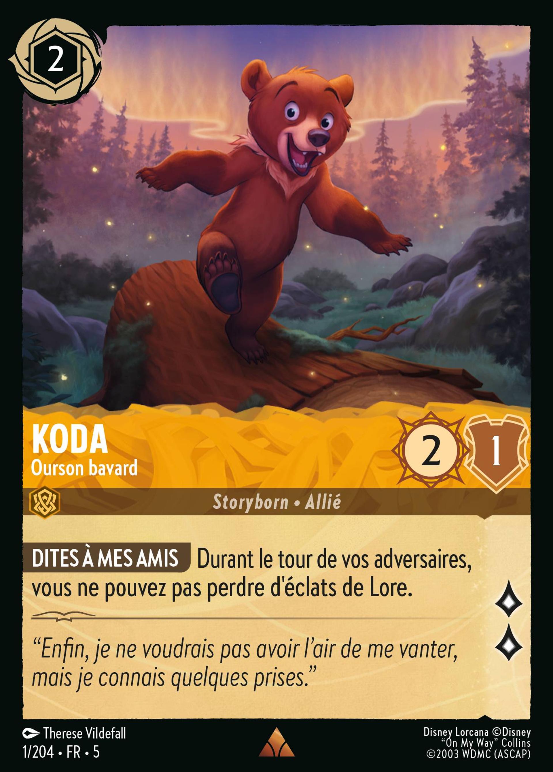 Koda - Ourson bavard — Shimmering Skies — Lorcana
