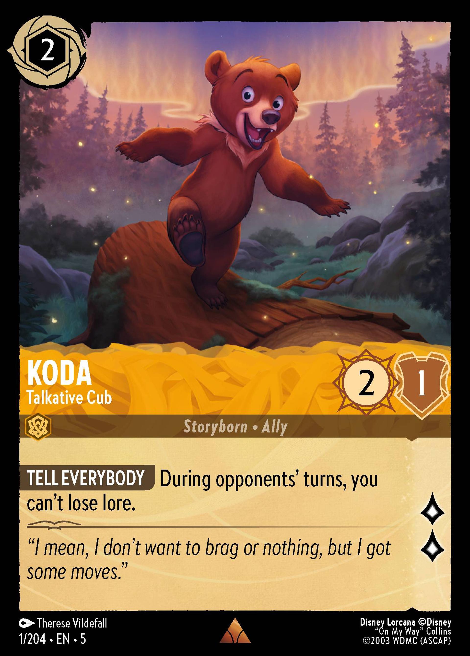 Koda - Talkative Cub — Shimmering Skies — Lorcana