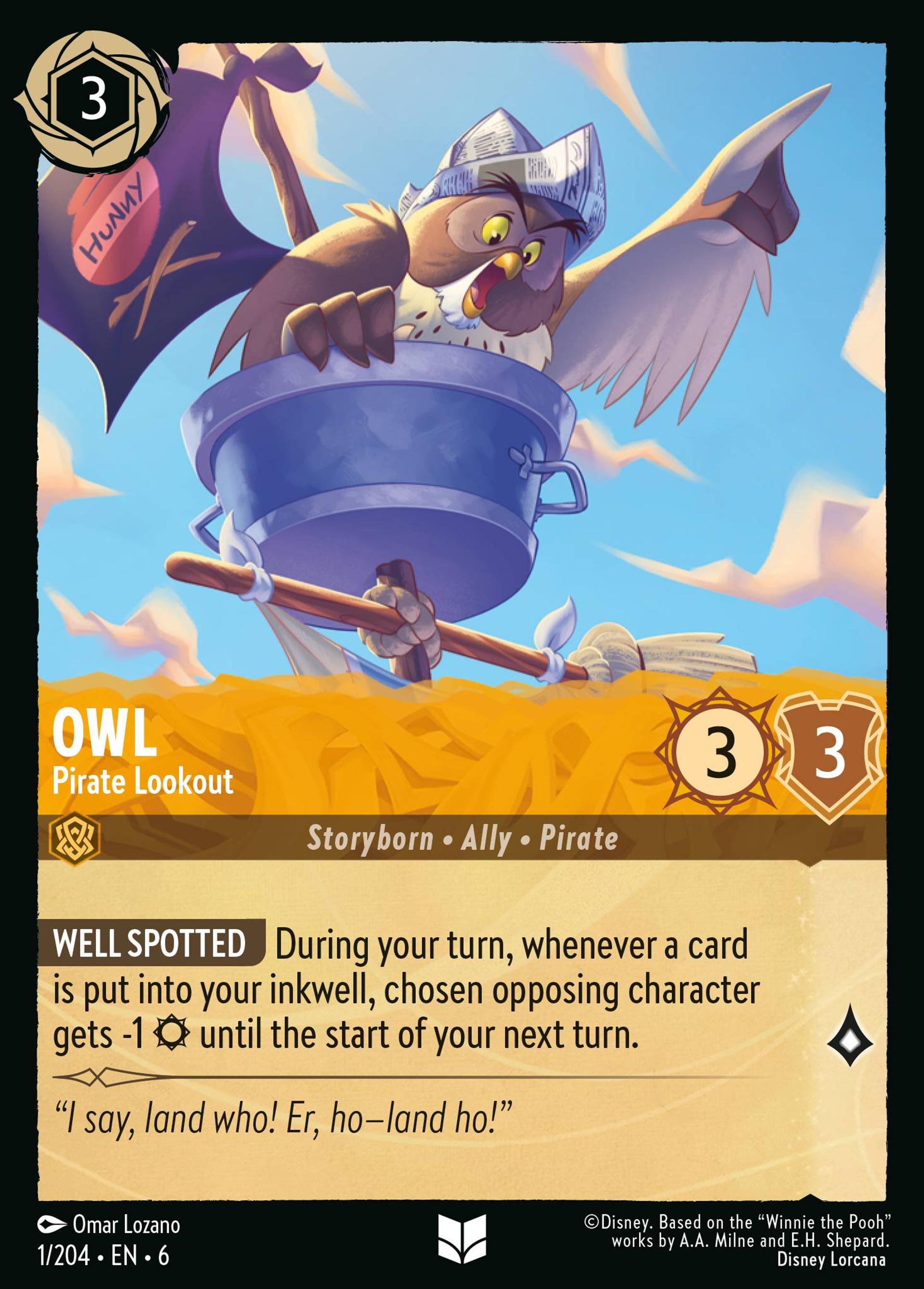 Owl - Pirate Lookout — Azurite Sea — Lorcana