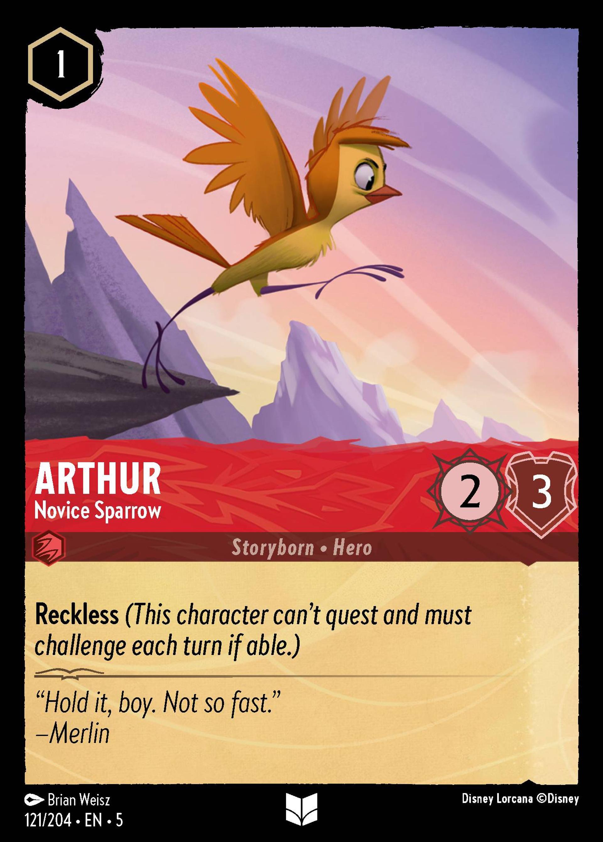 Arthur - Novice Sparrow — Shimmering Skies — Lorcana