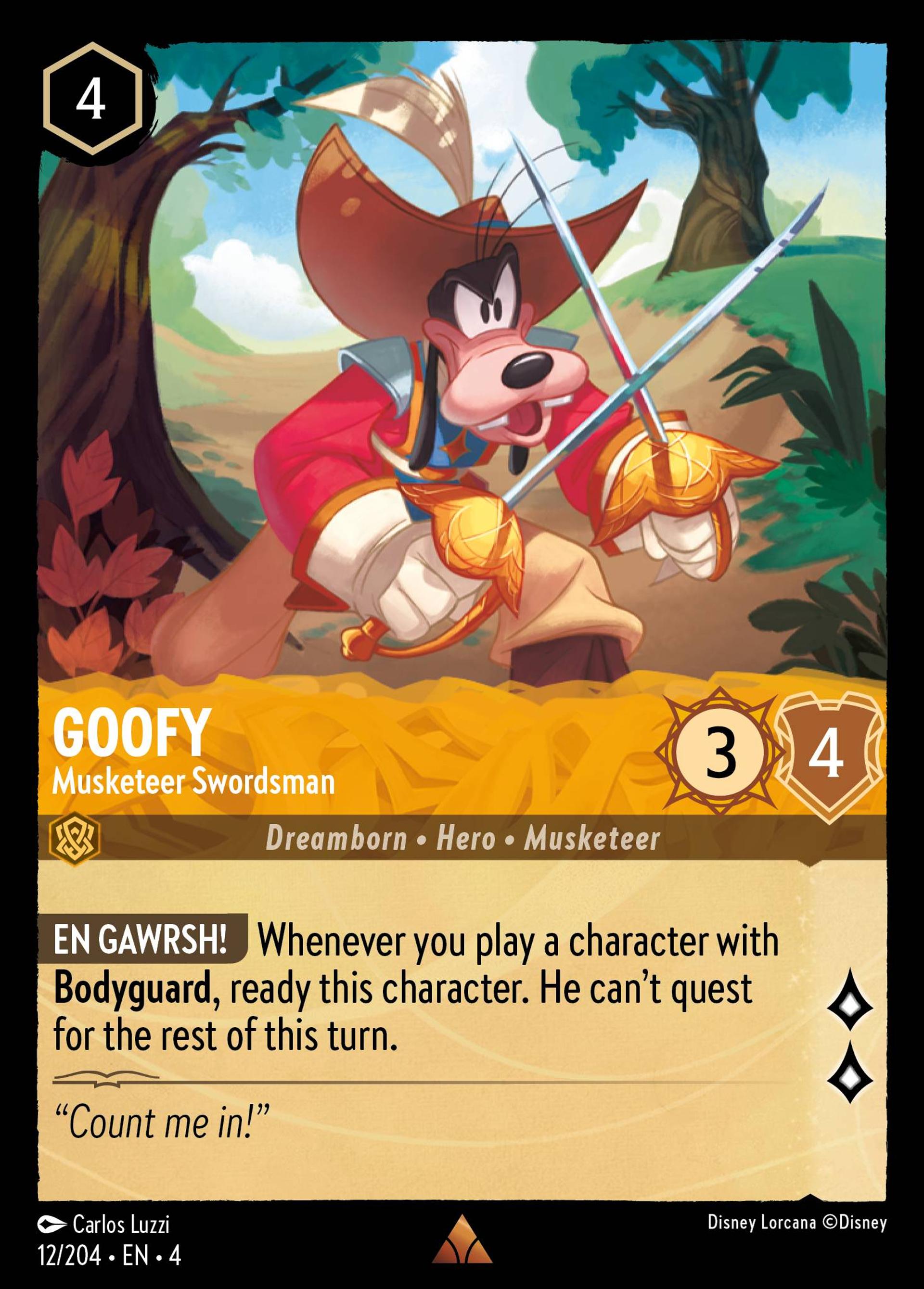 Goofy - Musketeer Swordsman — Ursula's Return — Lorcana