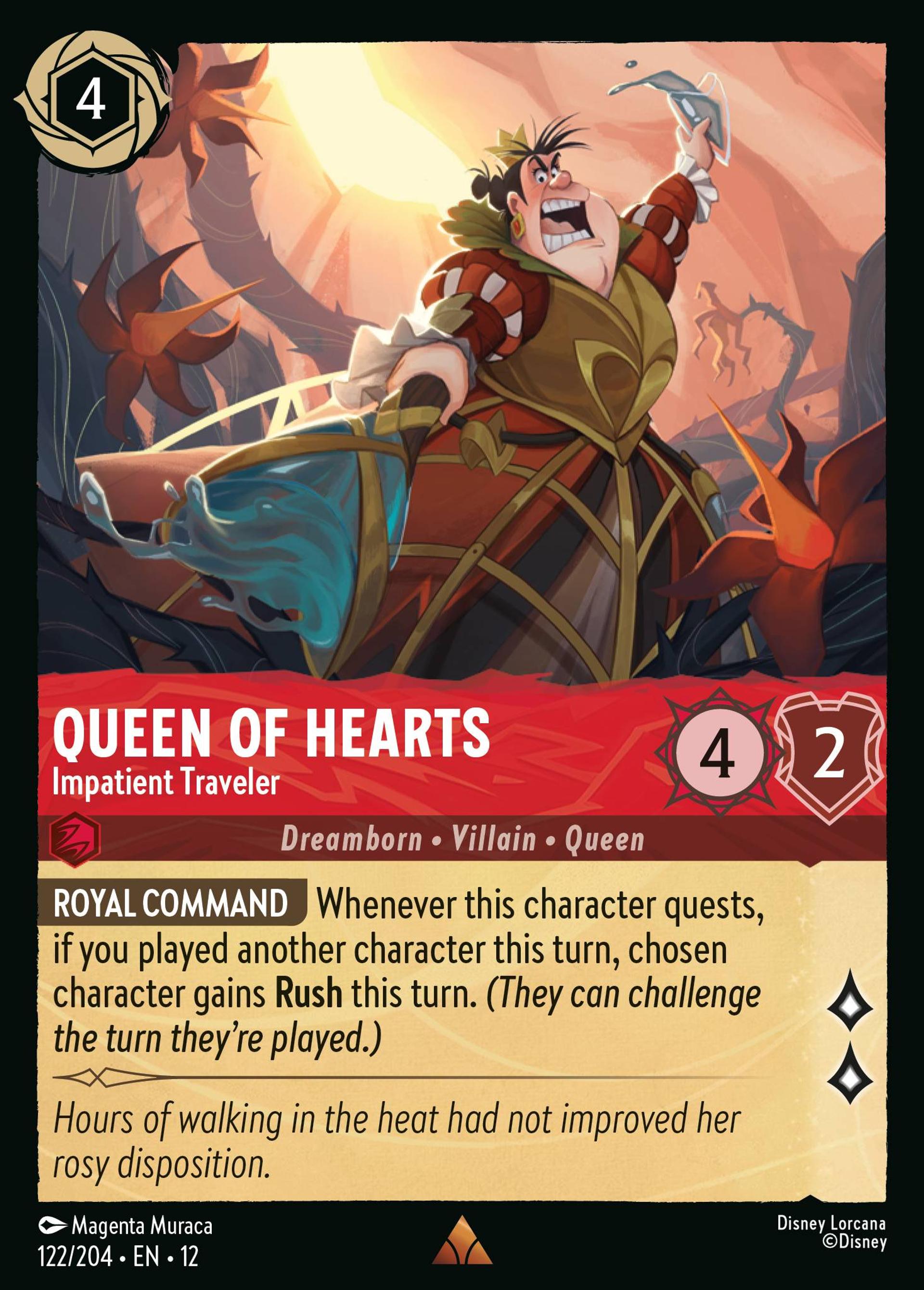 Queen of Hearts - Impatient Traveler — Wilds Unknown — Lorcana