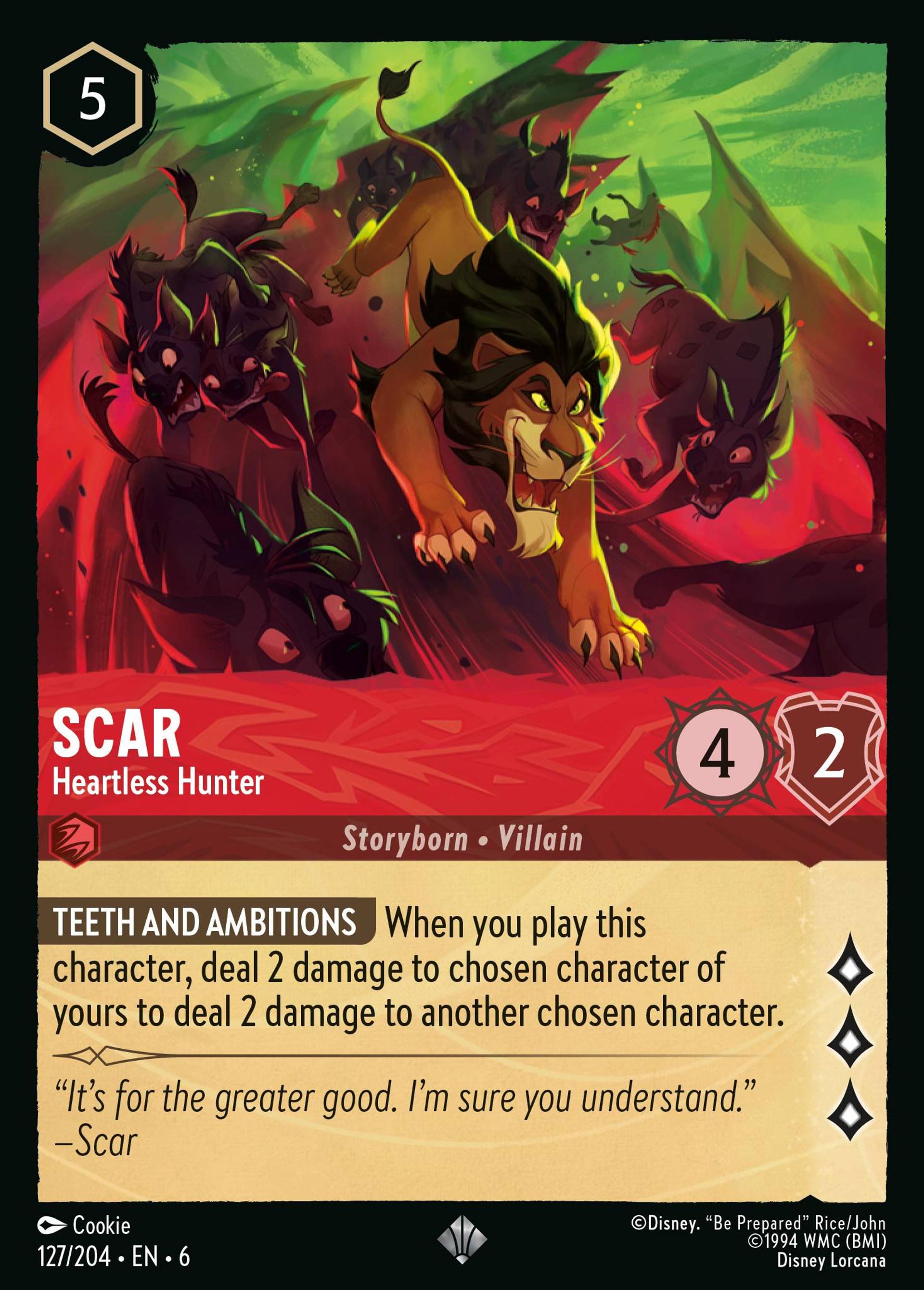 Scar - Heartless Hunter — Azurite Sea — Lorcana