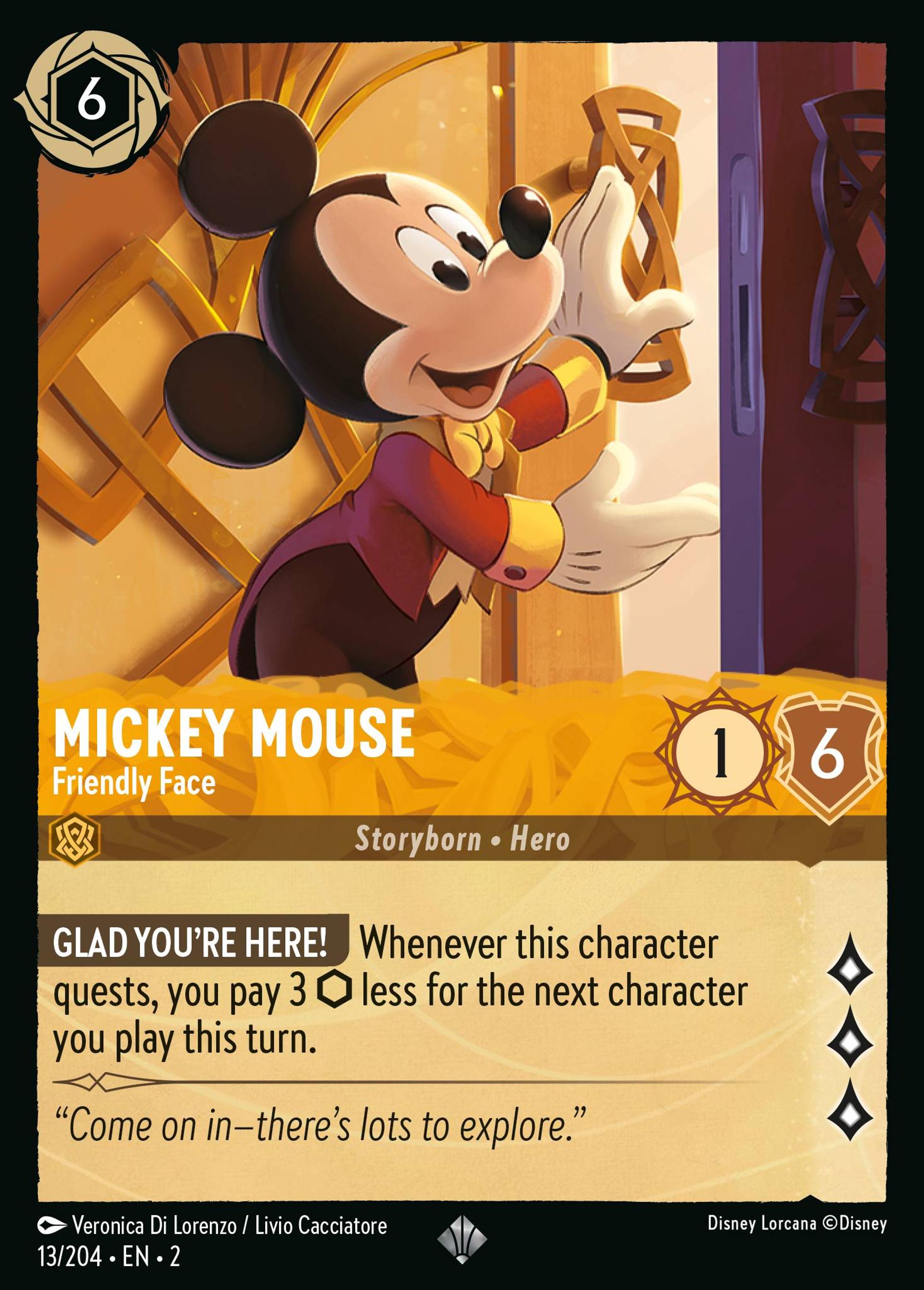 Mickey Mouse - Friendly Face — Rise of the Floodborn — Lorcana