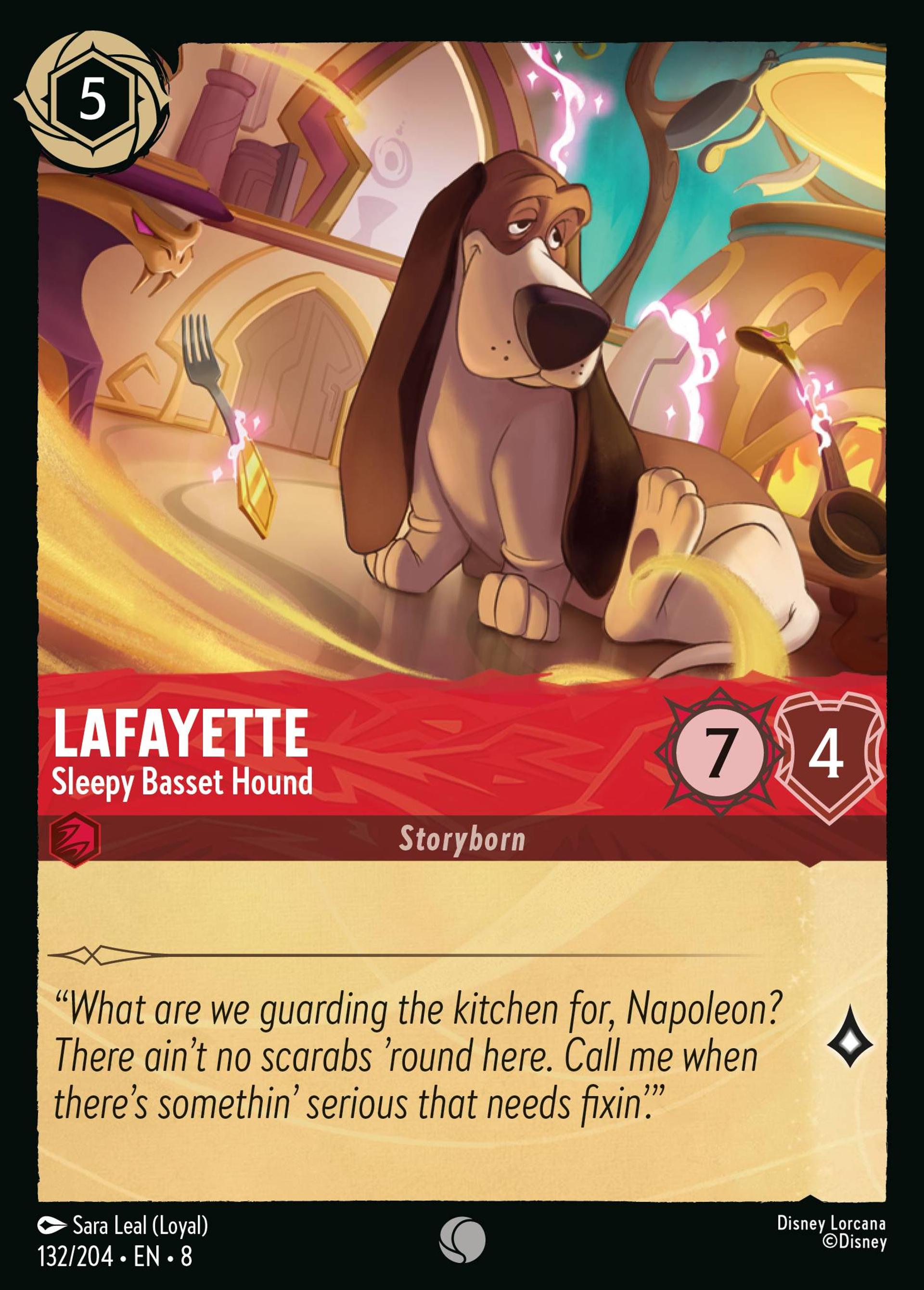 Lafayette - Basset somnolent — The Reign of Jafar — Lorcana