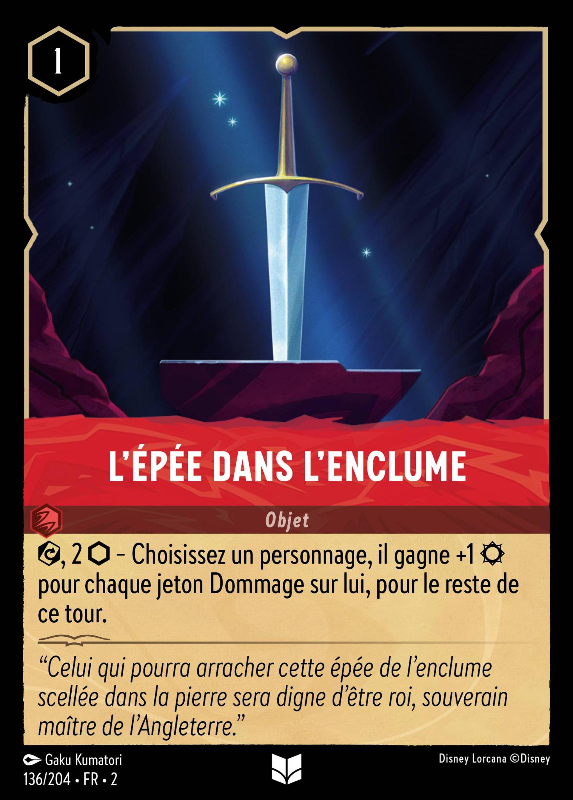 L'épée dans l'enclume — Rise of the Floodborn — Lorcana