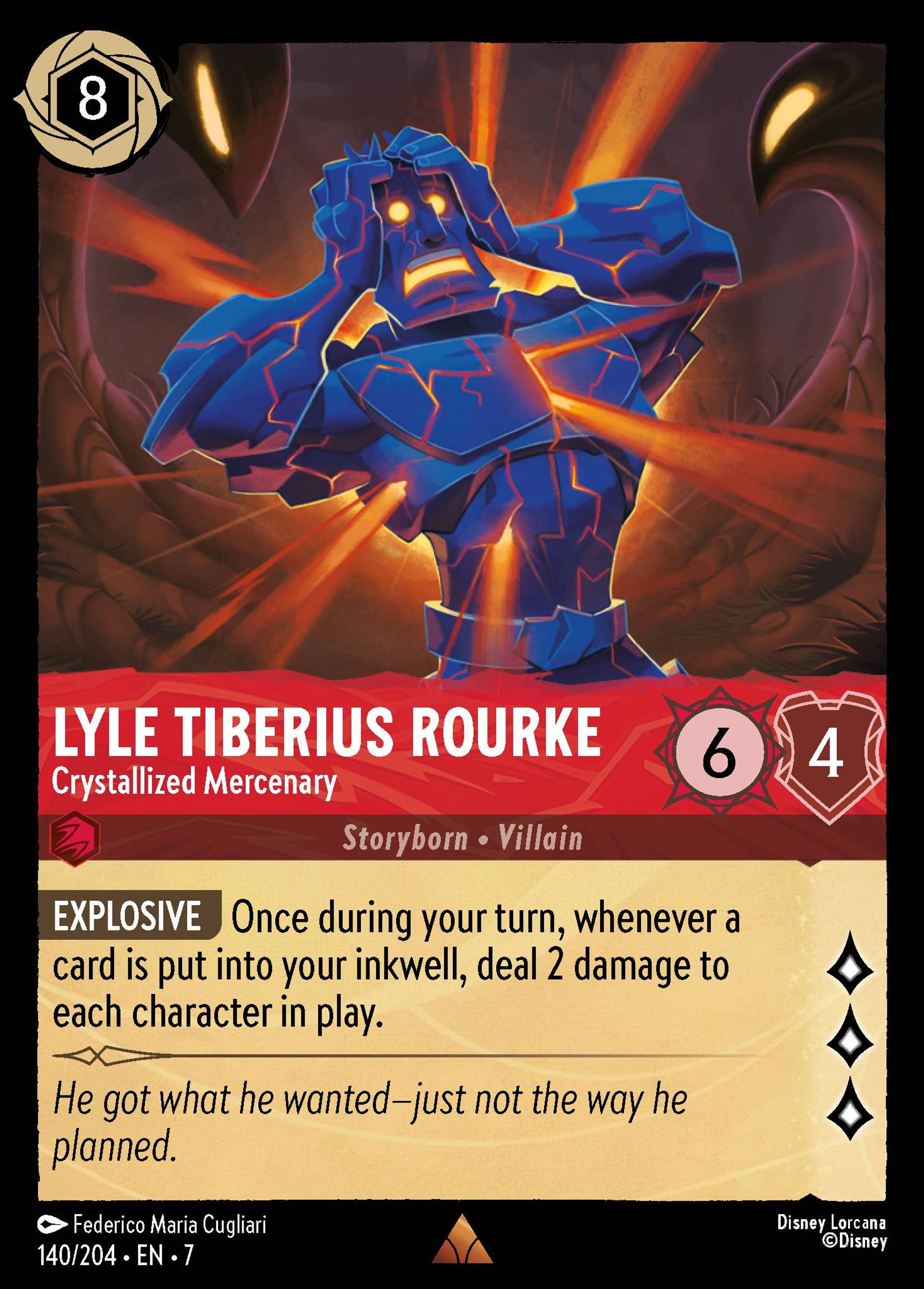 Lyle Tiberius Rourke - Crystallized Mercenary — Archazia's Island — Lorcana