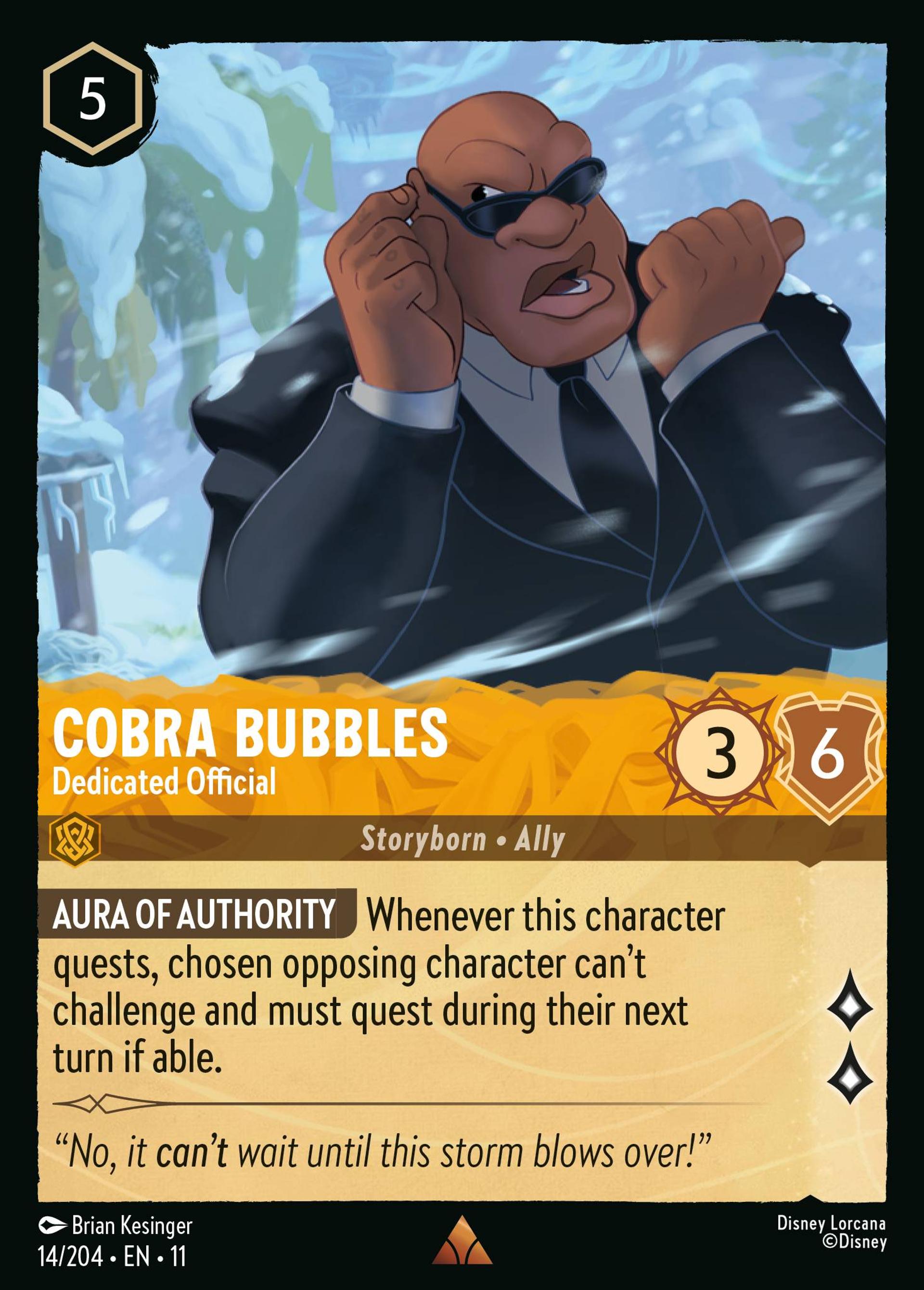 Cobra Bubbles - Dedicated Official — Winterspell — Lorcana