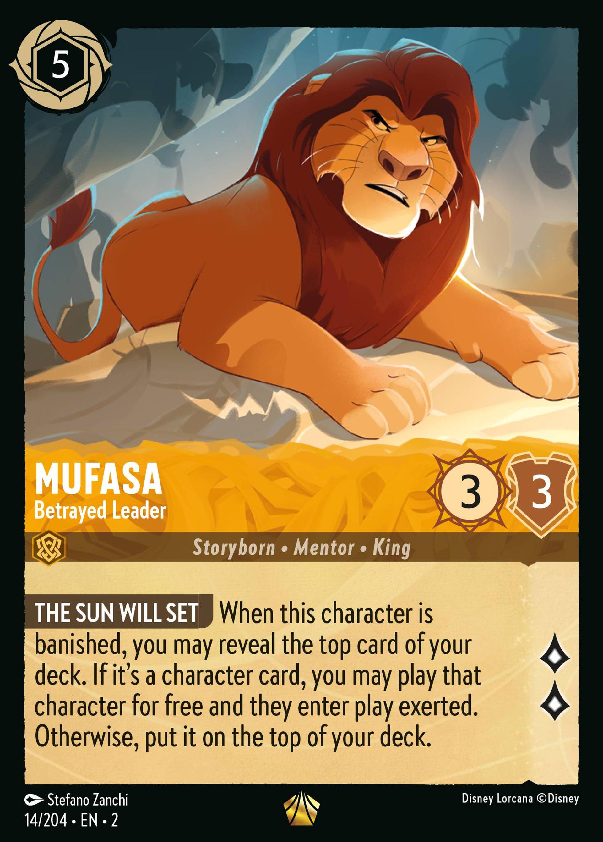 Mufasa - Betrayed Leader — Rise of the Floodborn — Lorcana