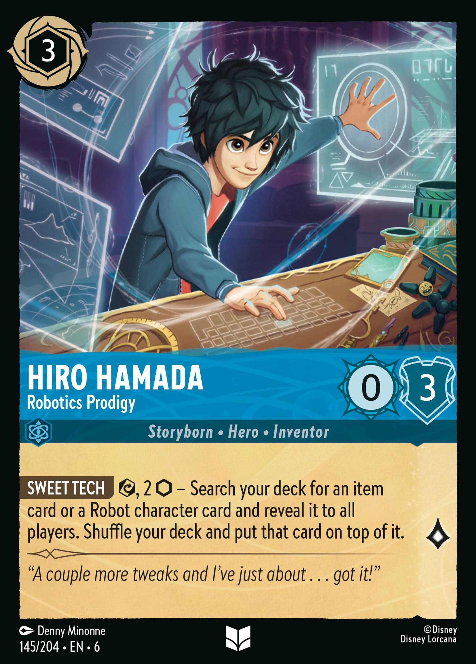 Hiro Hamada - Robotics Prodigy — Azurite Sea — Lorcana