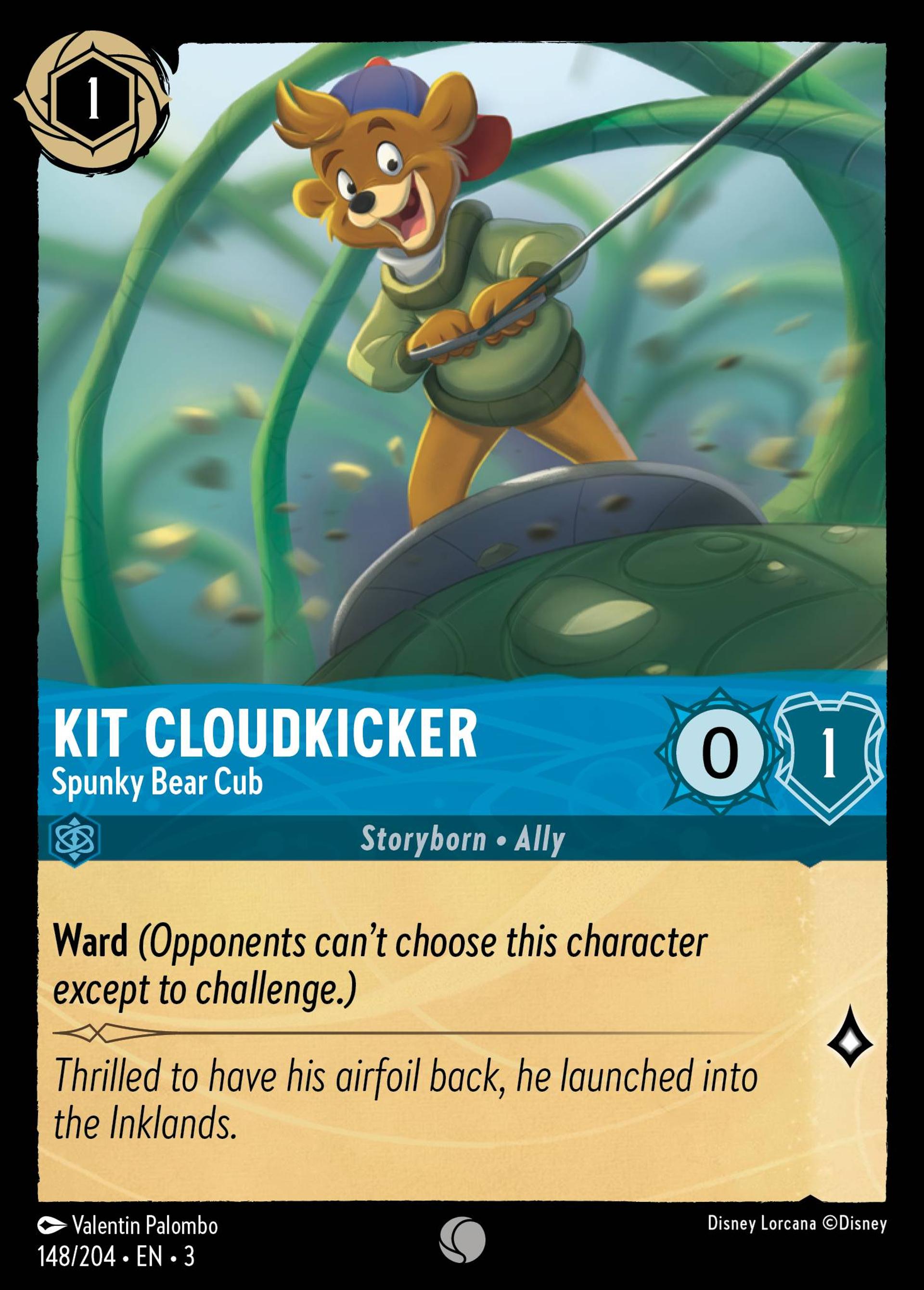 Kit Cloudkicker - Spunky Bear Cub — Into the Inklands — Lorcana