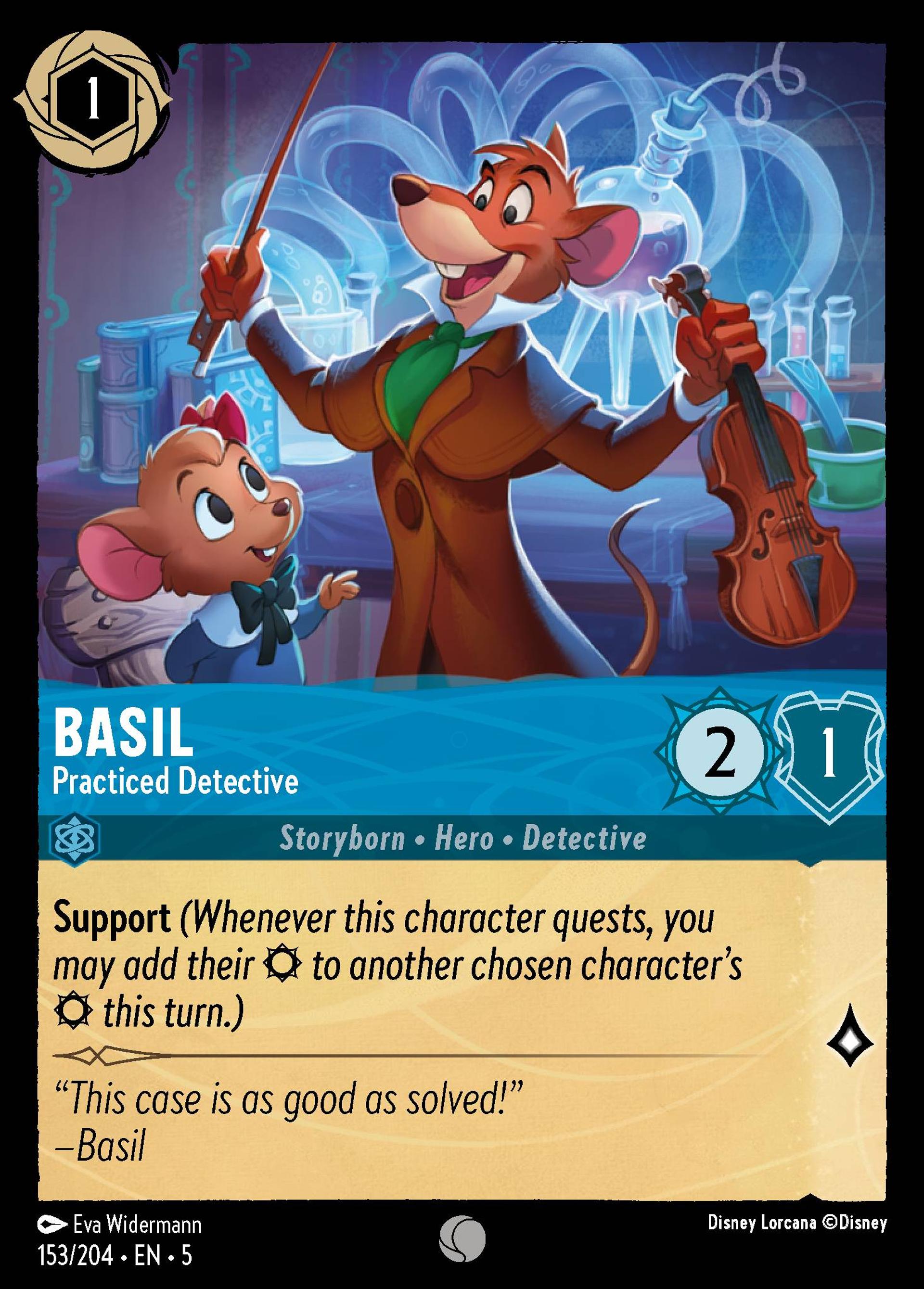 Basil - Practiced Detective — Shimmering Skies — Lorcana