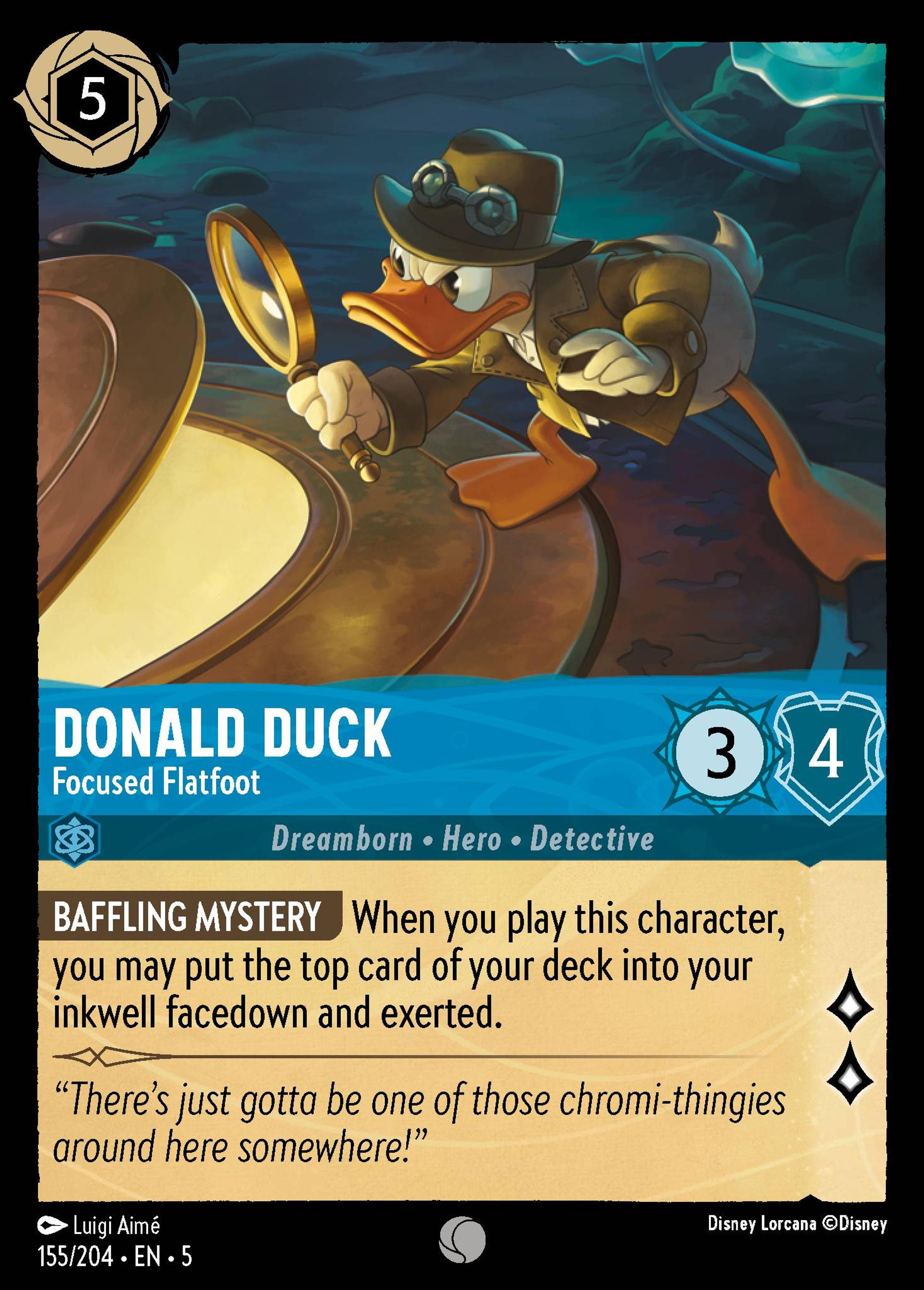 Donald Duck - Focused Flatfoot — Shimmering Skies — Lorcana