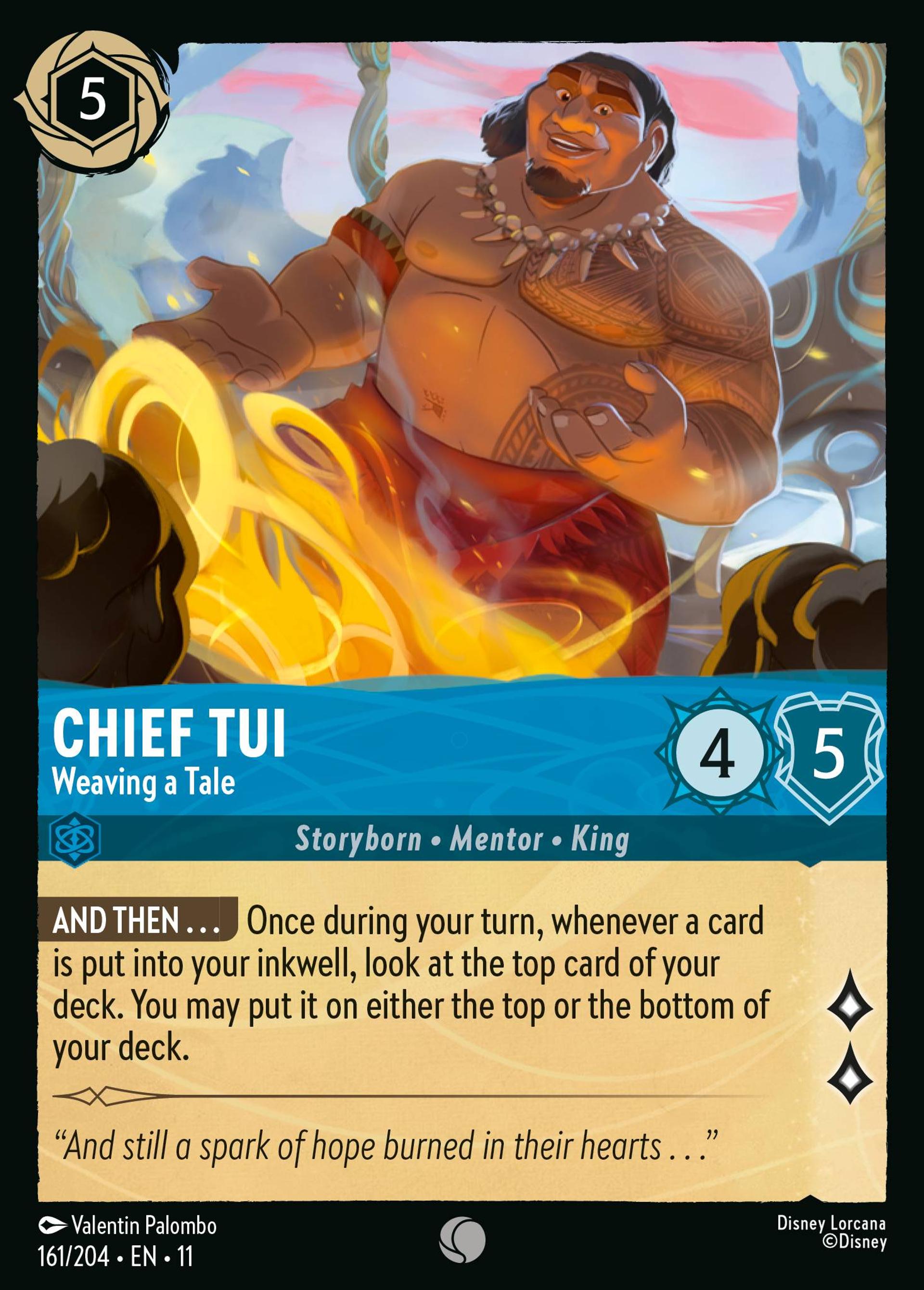 Chief Tui - Weaving a Tale — Winterspell — Lorcana