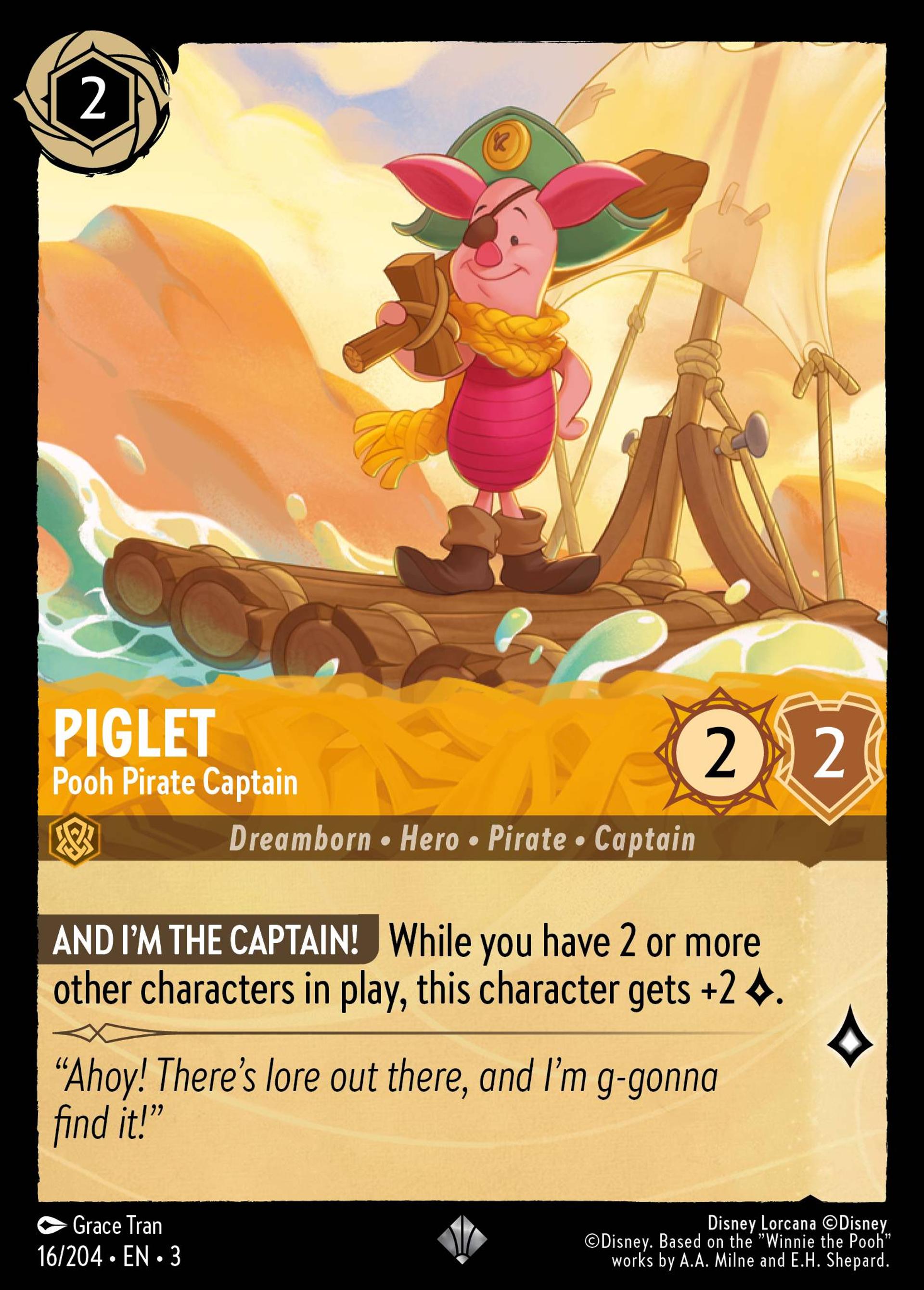 Piglet - Pooh Pirate Captain — Into the Inklands — Lorcana