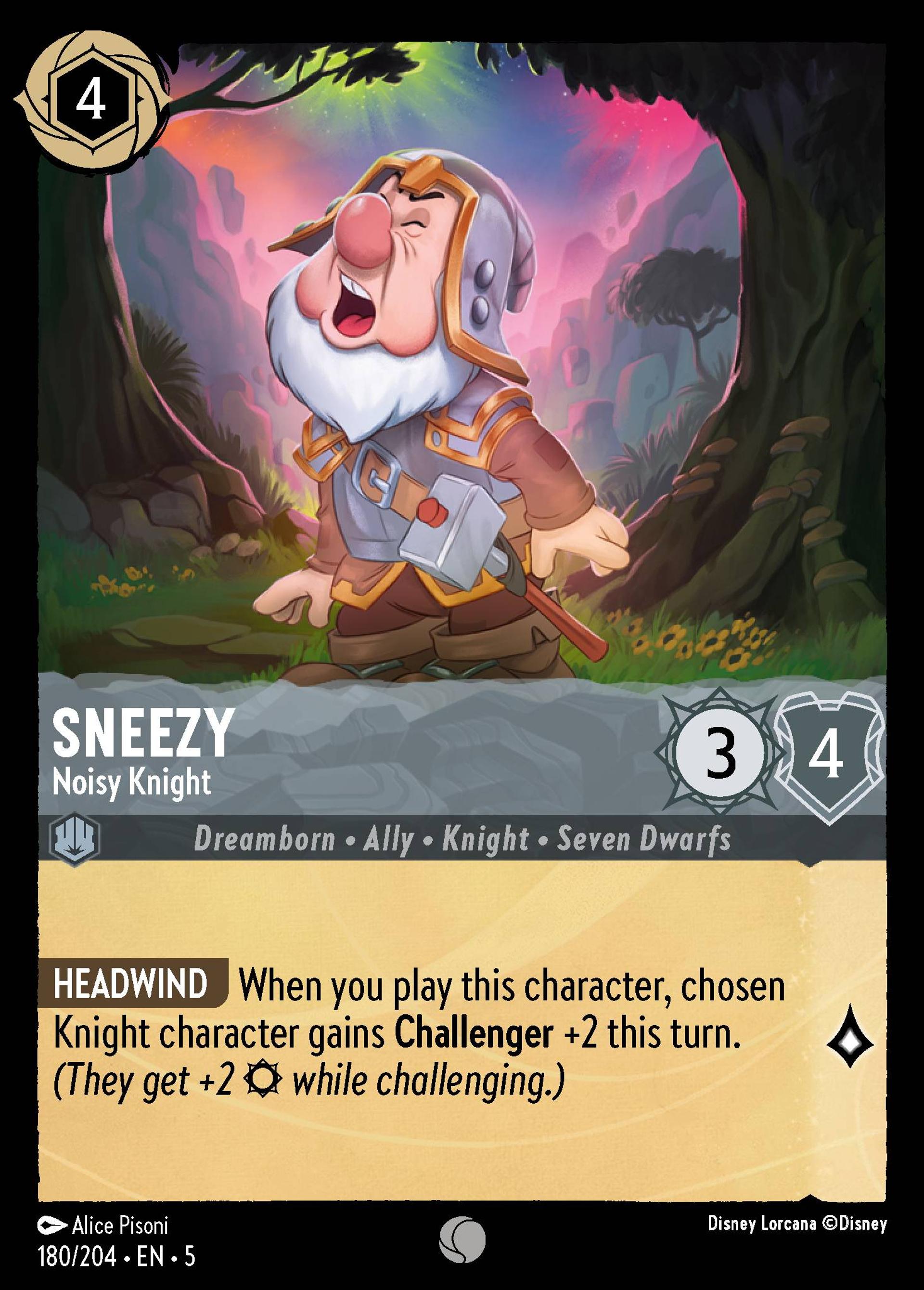 Sneezy - Noisy Knight — Shimmering Skies — Lorcana
