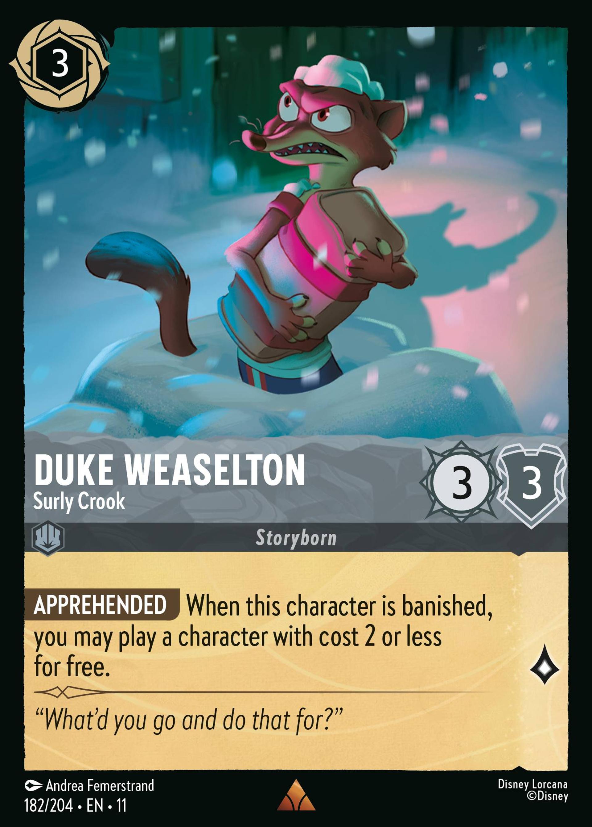 Duke Weaselton - Arnaqueur revêche — Winterspell — Lorcana