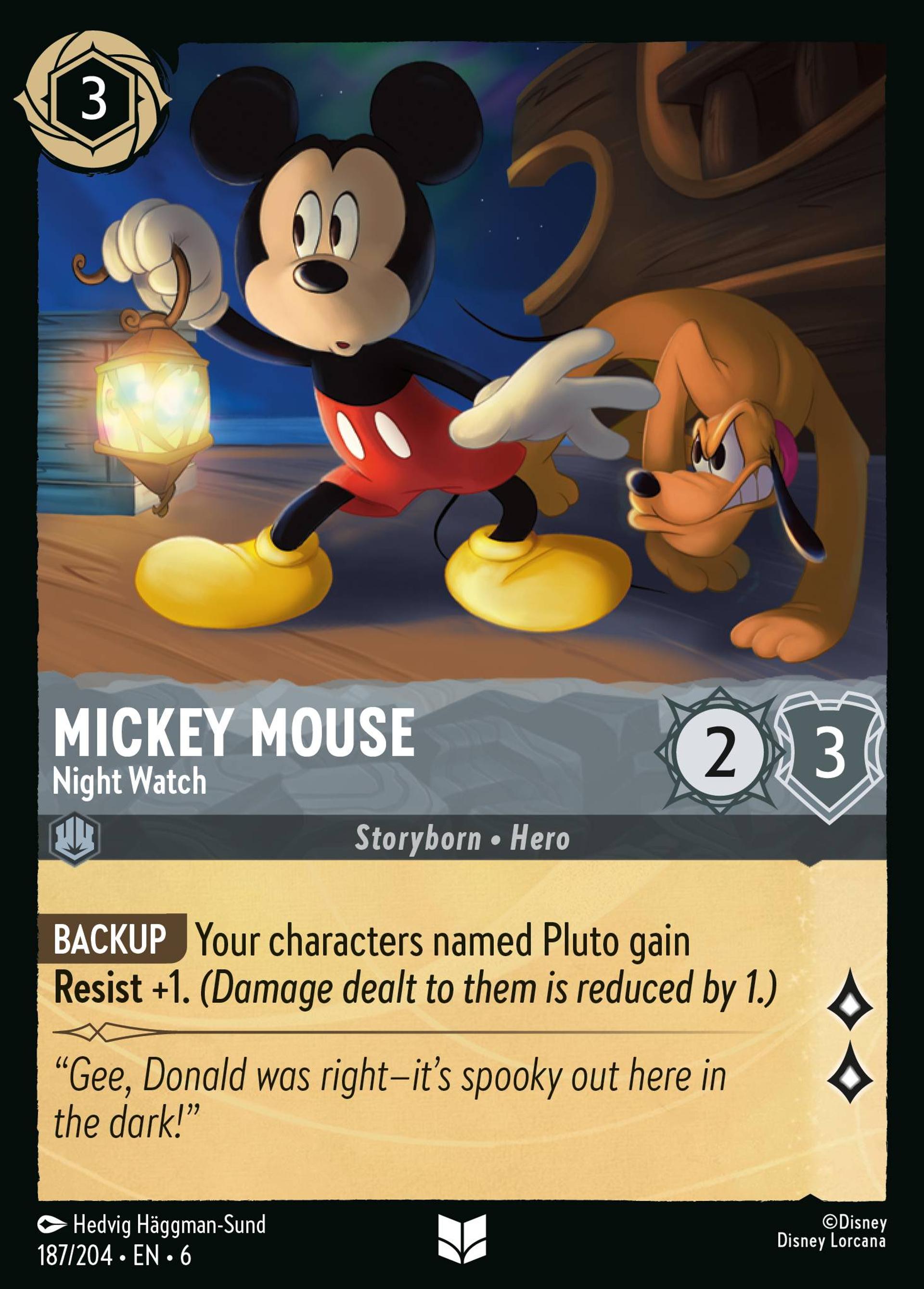 Mickey Mouse - Night Watch — Azurite Sea — Lorcana
