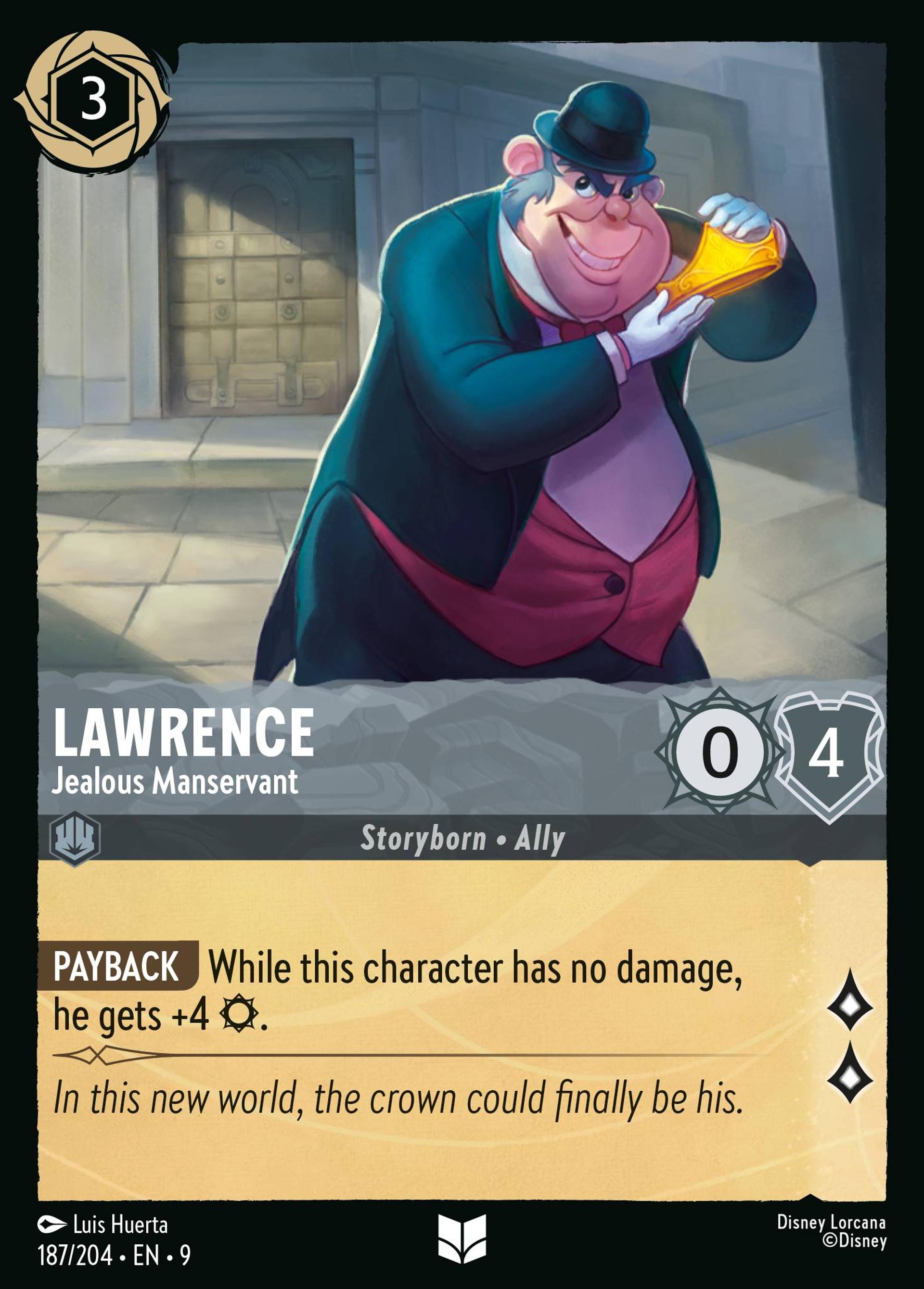 Lawrence - Jealous Manservant — Fabled — Lorcana