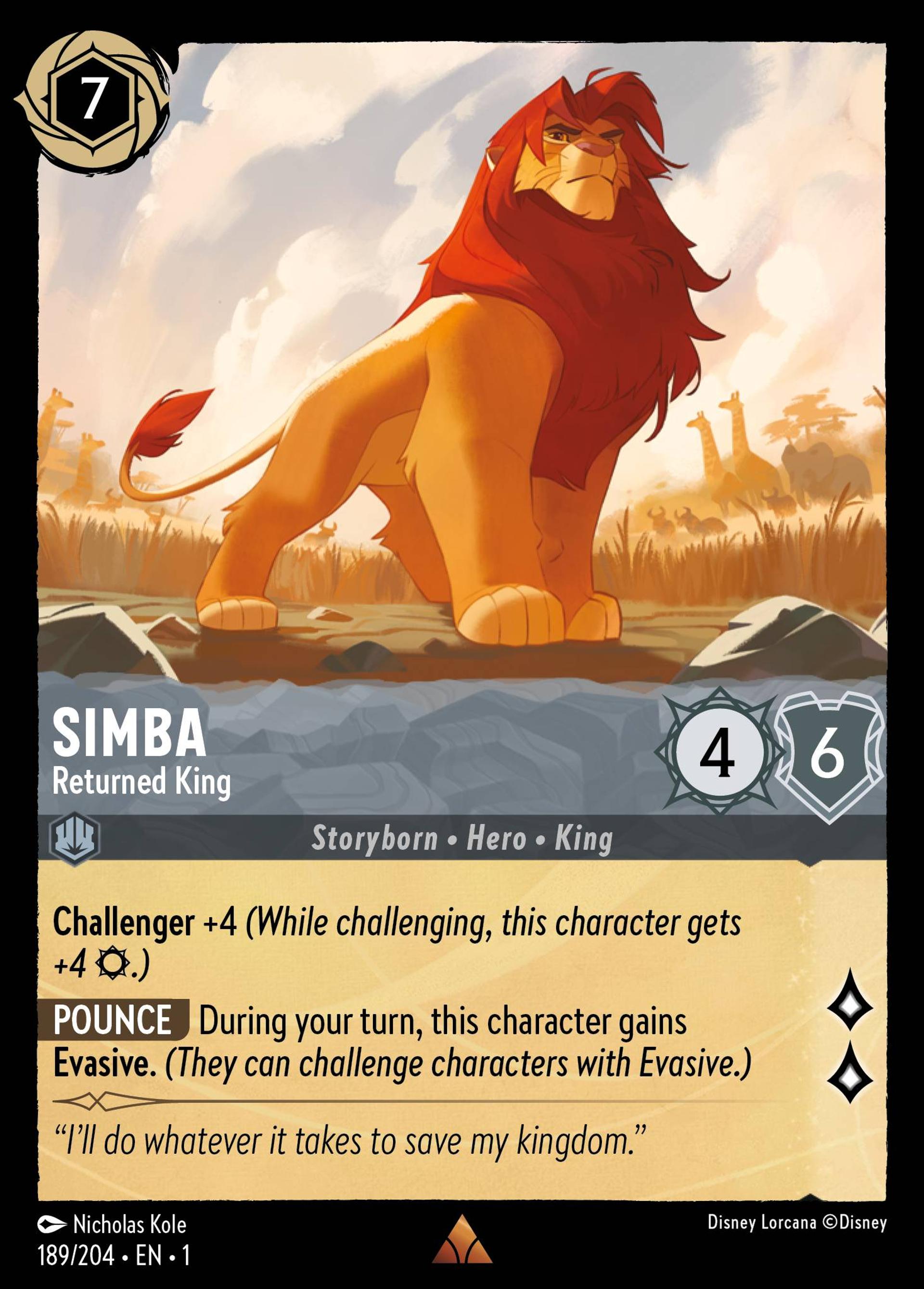 Simba - Roi de retour — The First Chapter — Lorcana