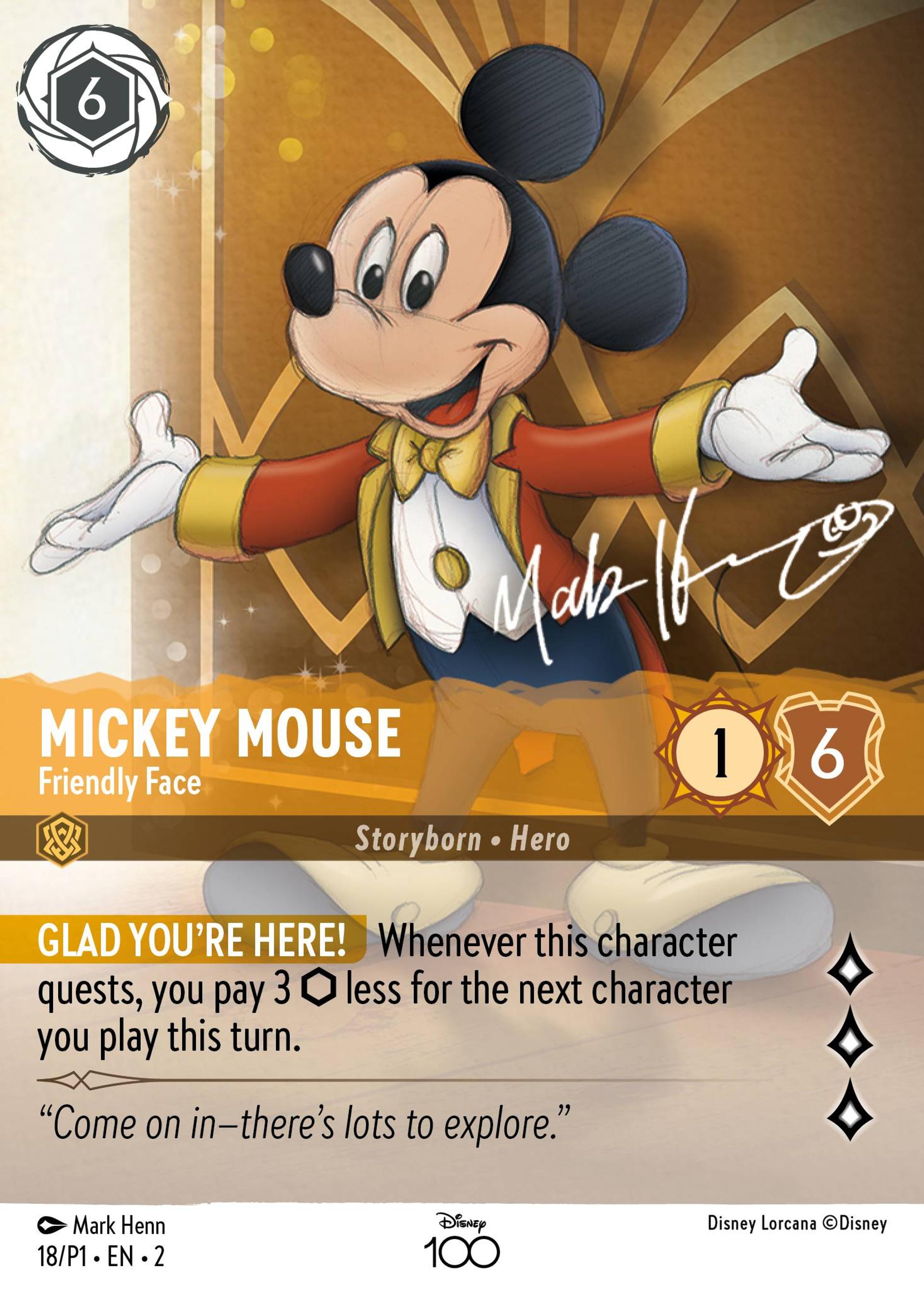 Mickey Mouse - Visage amical — Promos - Year 1 — Lorcana