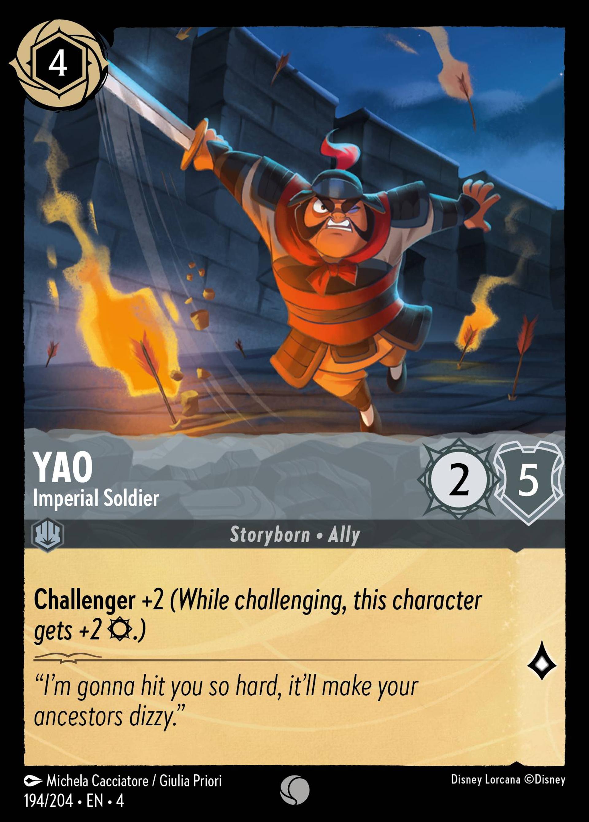 Yao - Imperial Soldier — Ursula's Return — Lorcana