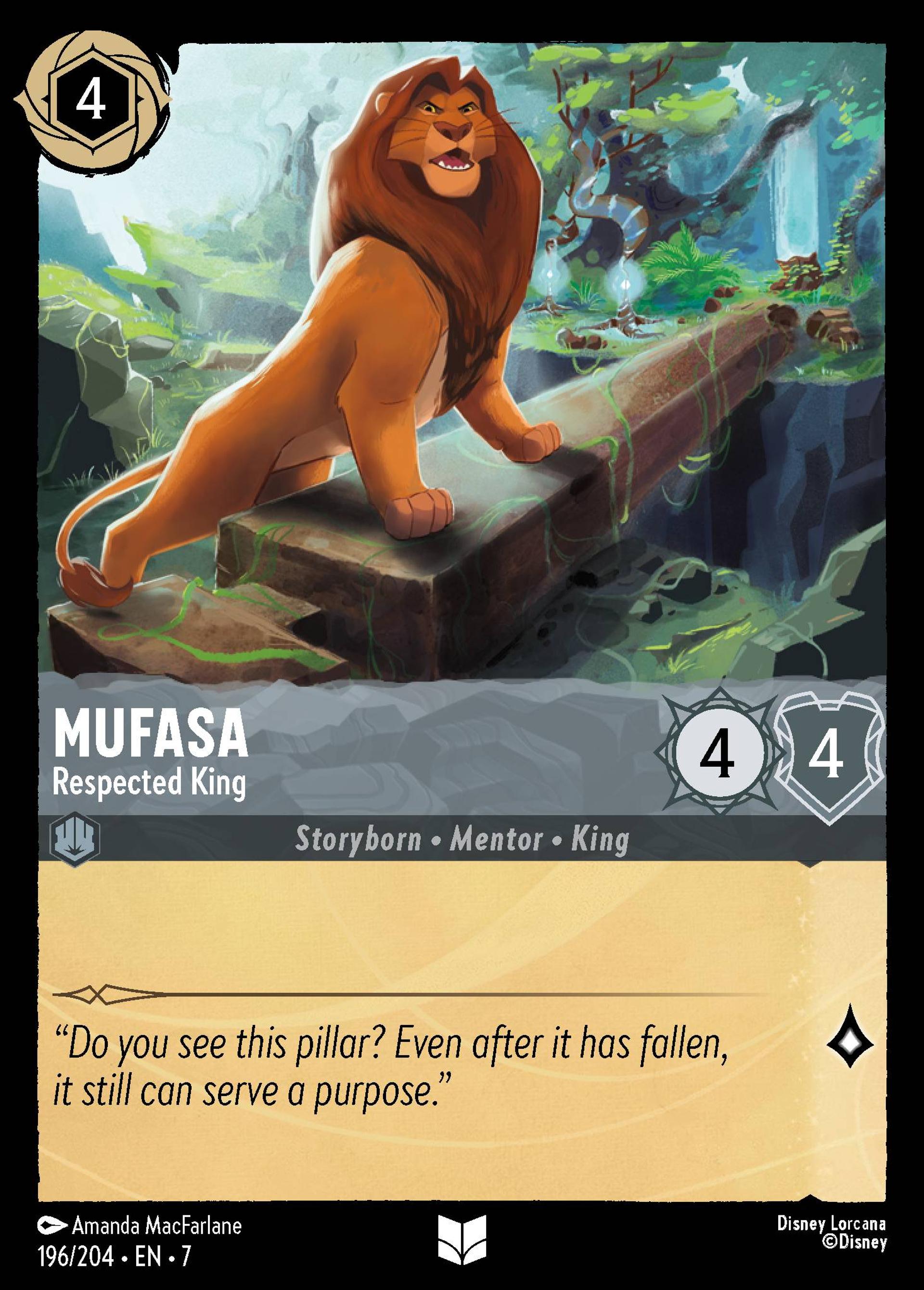 Mufasa - Respected King — Archazia's Island — Lorcana