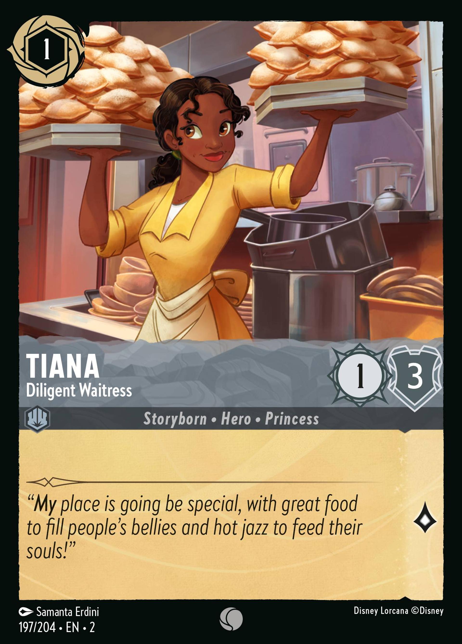 Tiana - Diligent Waitress — Rise of the Floodborn — Lorcana