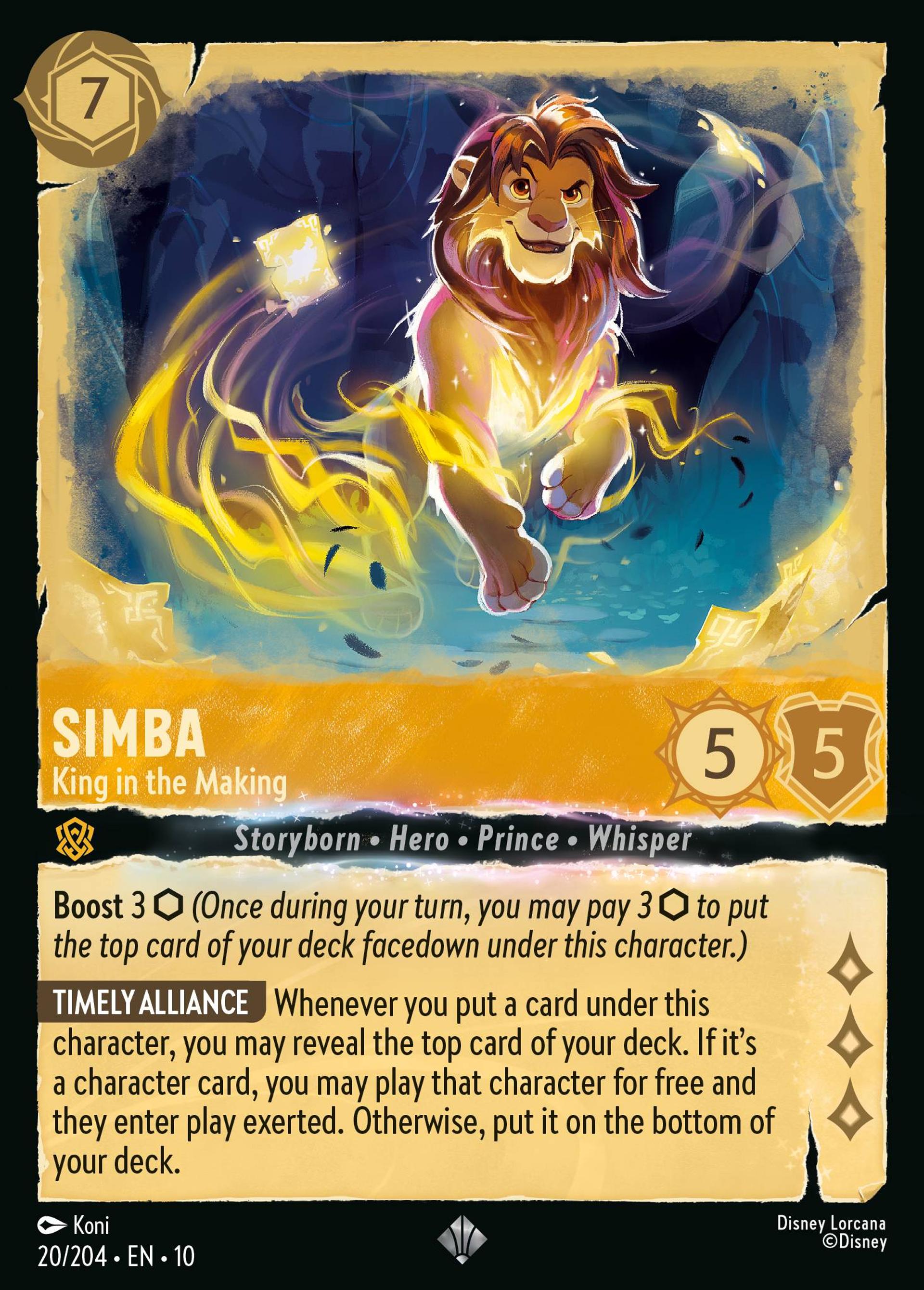 Simba - King in the Making — Whispers in the Well — Lorcana