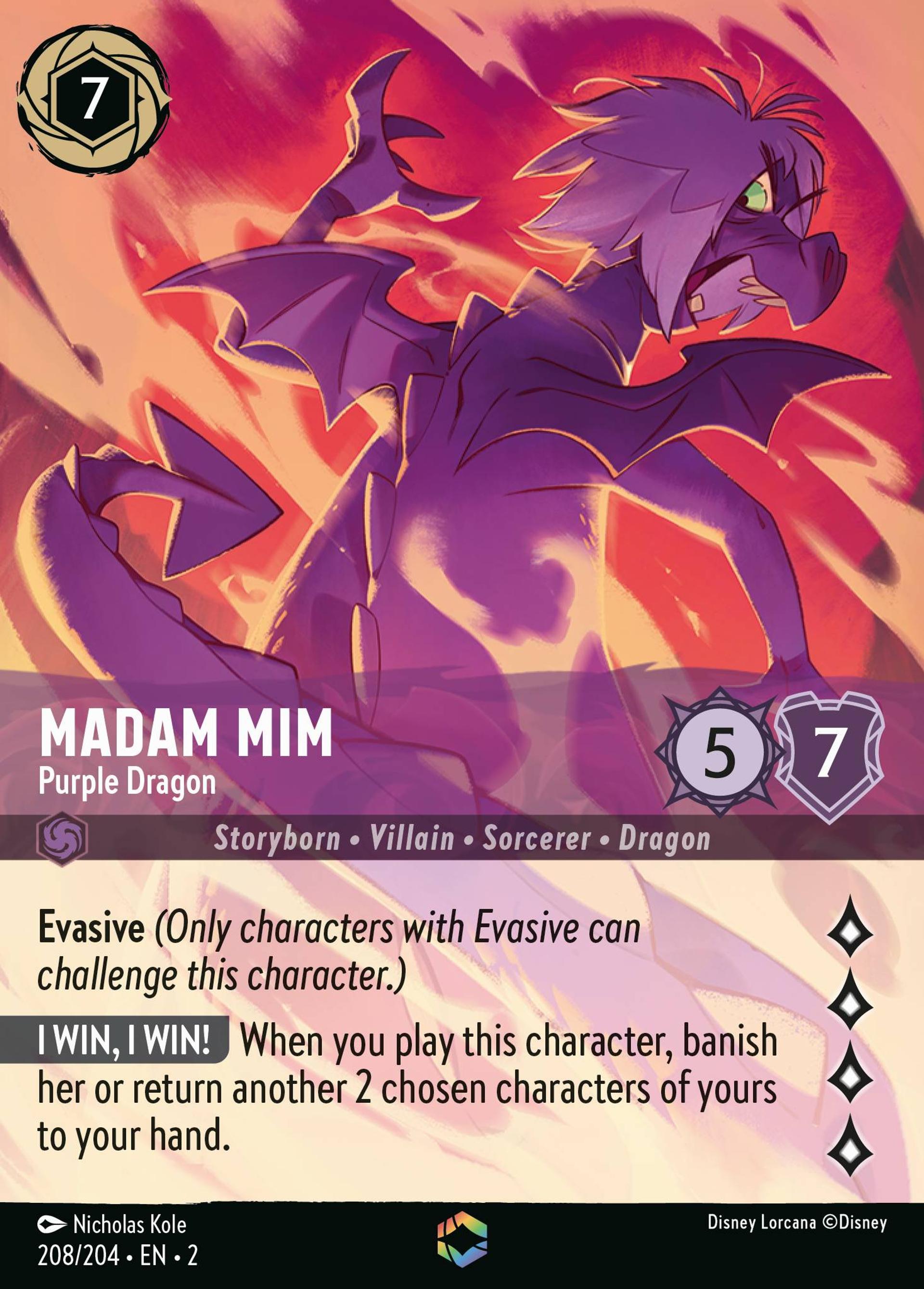 Madam Mim - Purple Dragon — Rise of the Floodborn — Lorcana