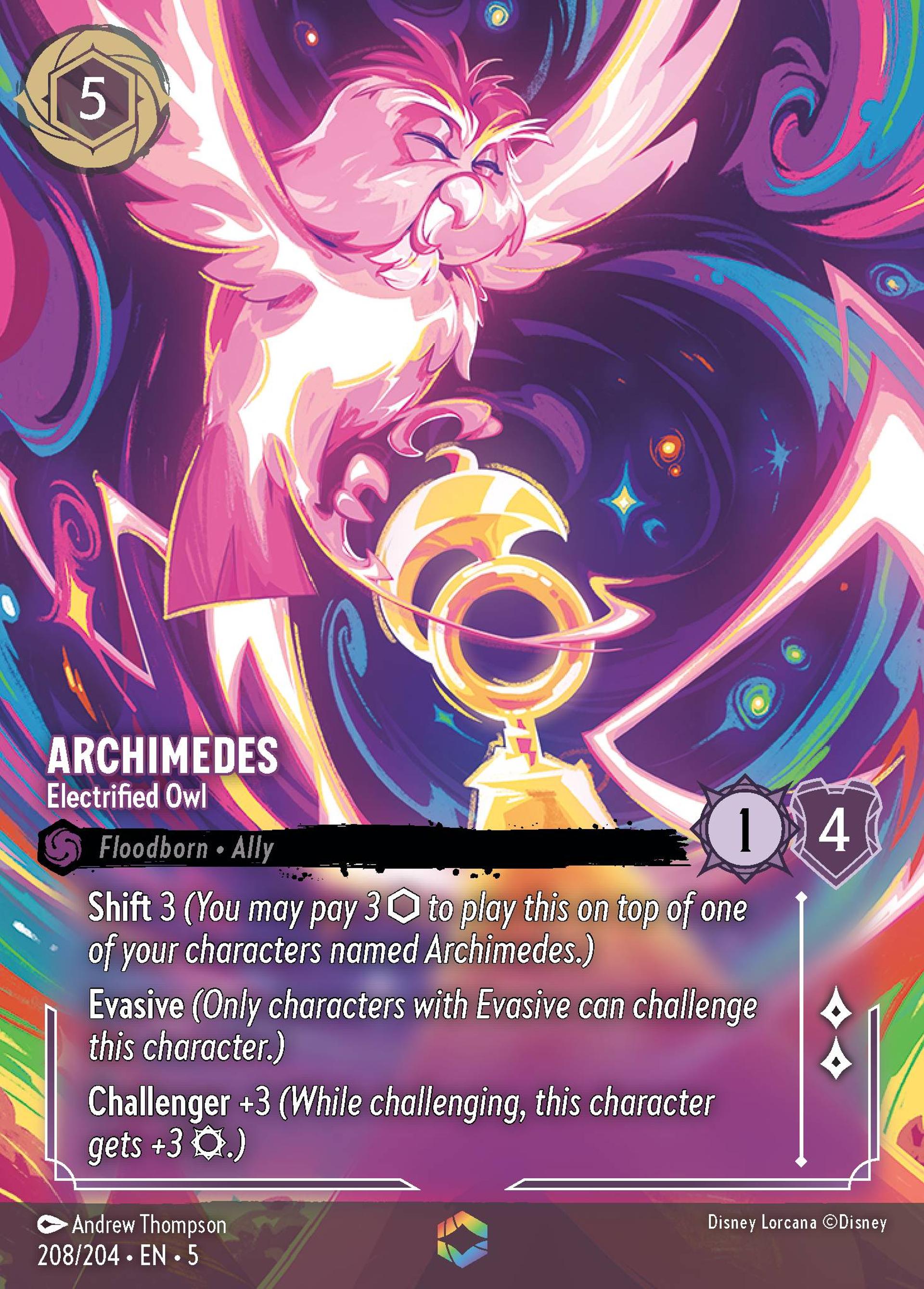 Archimedes - Electrified Owl — Shimmering Skies — Lorcana