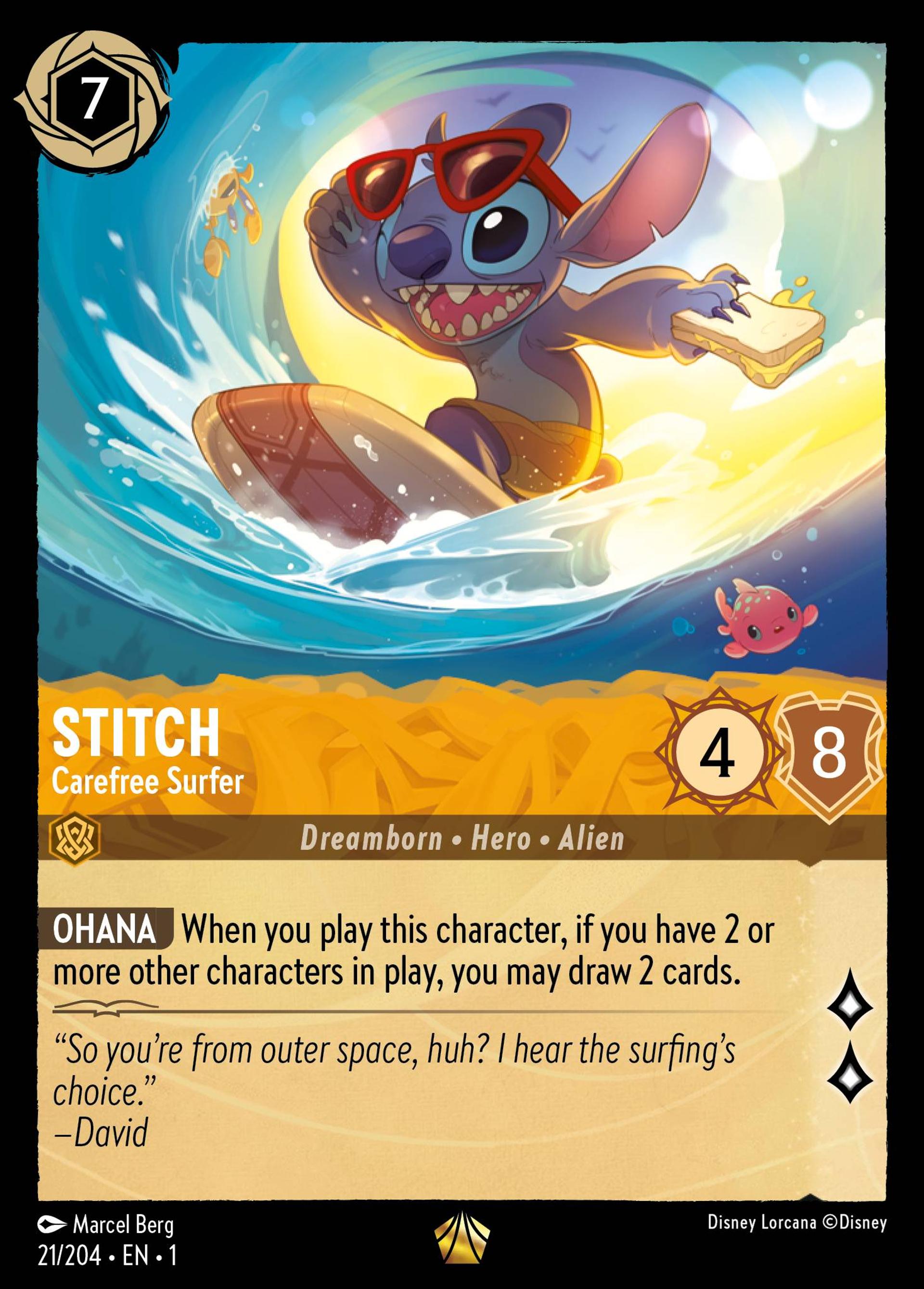 Stitch - Carefree Surfer — The First Chapter — Lorcana