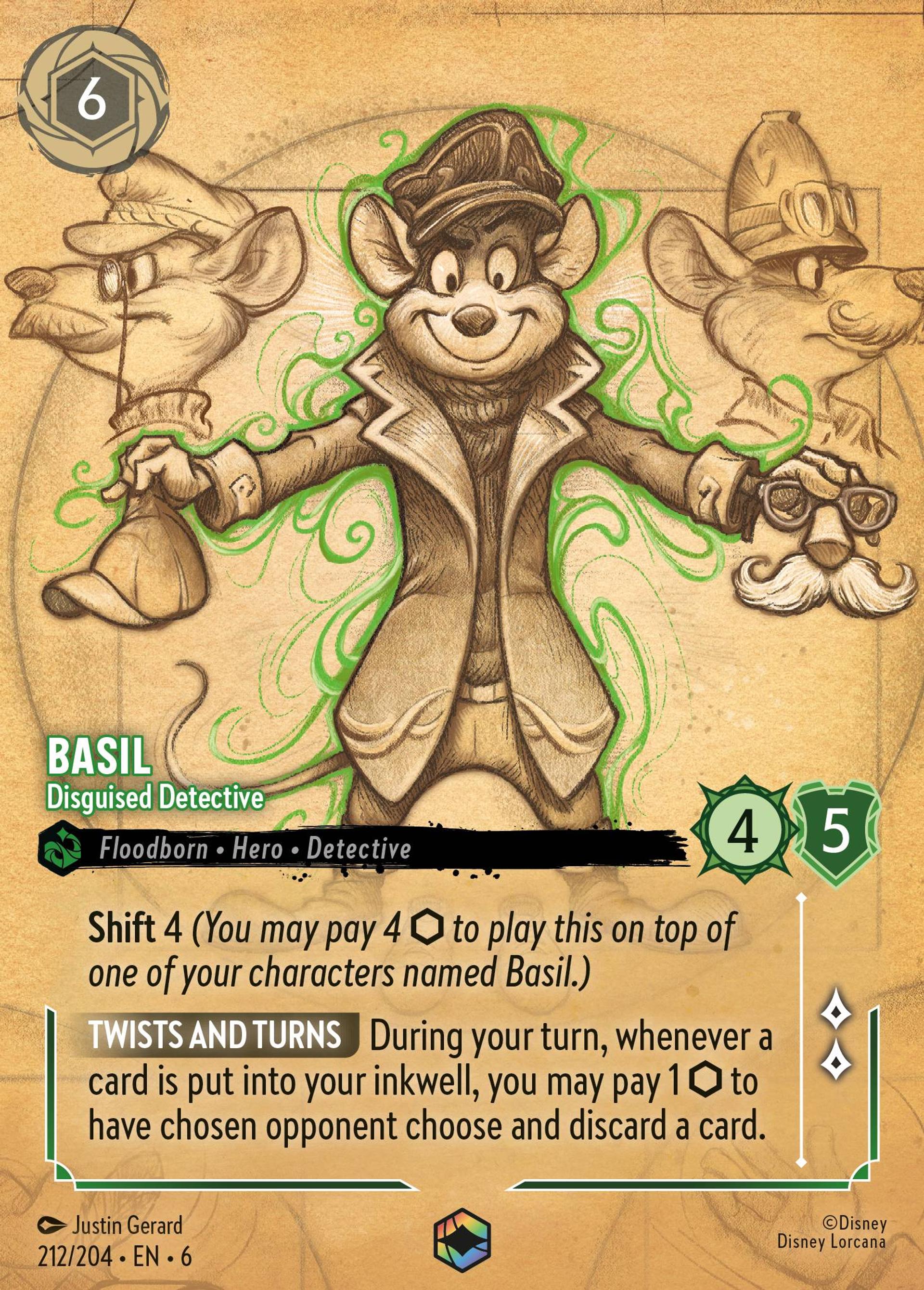 Basil - Disguised Detective — Azurite Sea — Lorcana