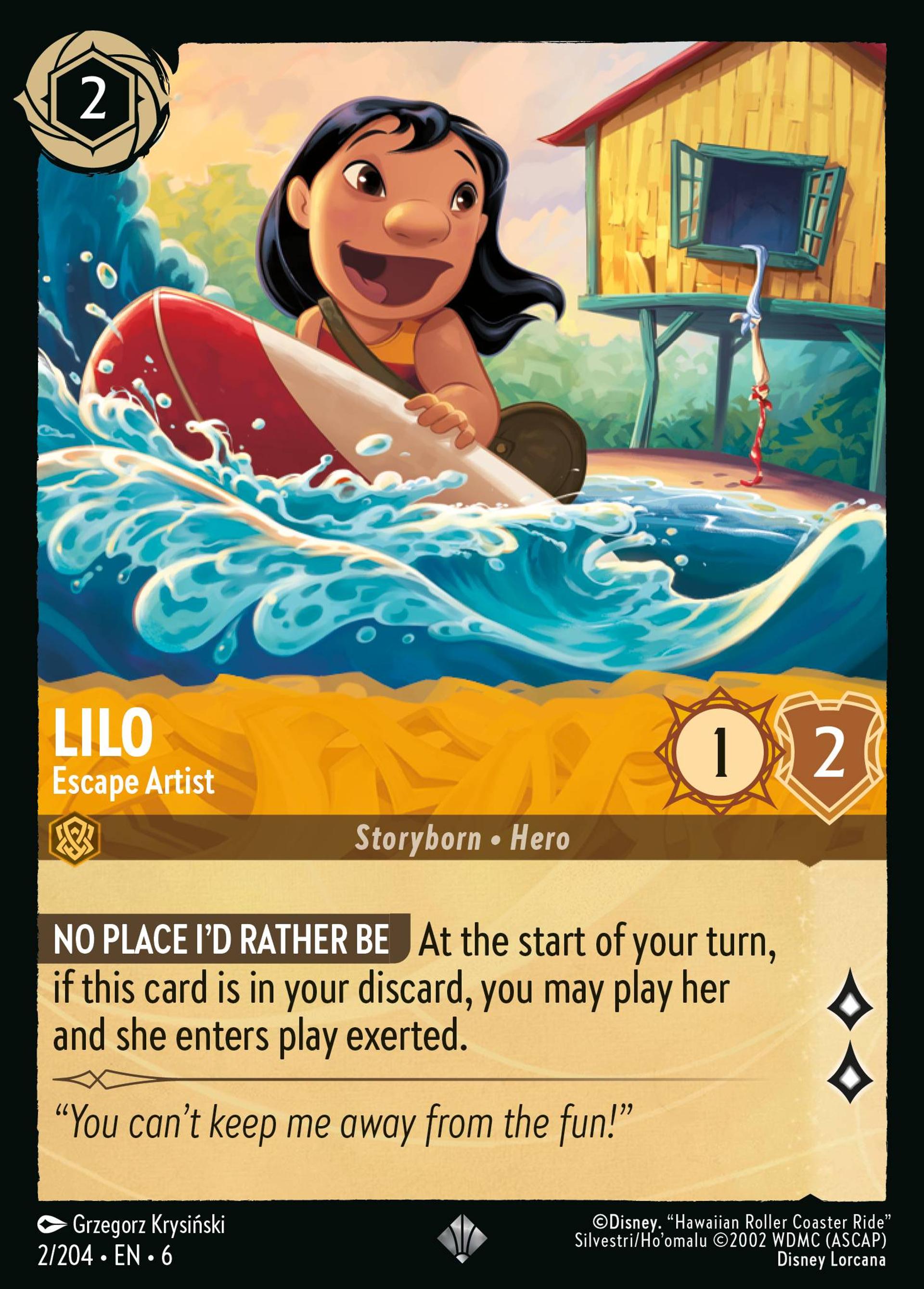 Lilo - Escape Artist — Azurite Sea — Lorcana