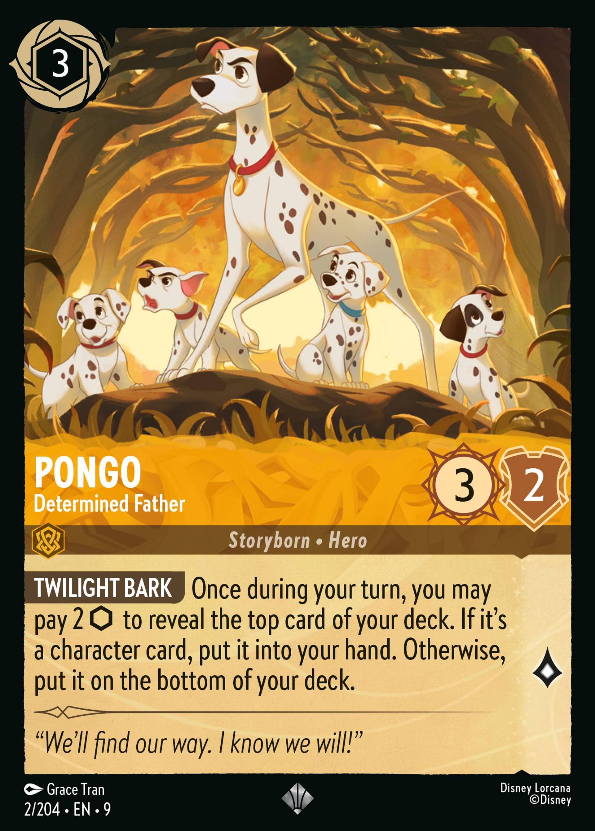 Pongo - Determined Father — Fabled — Lorcana