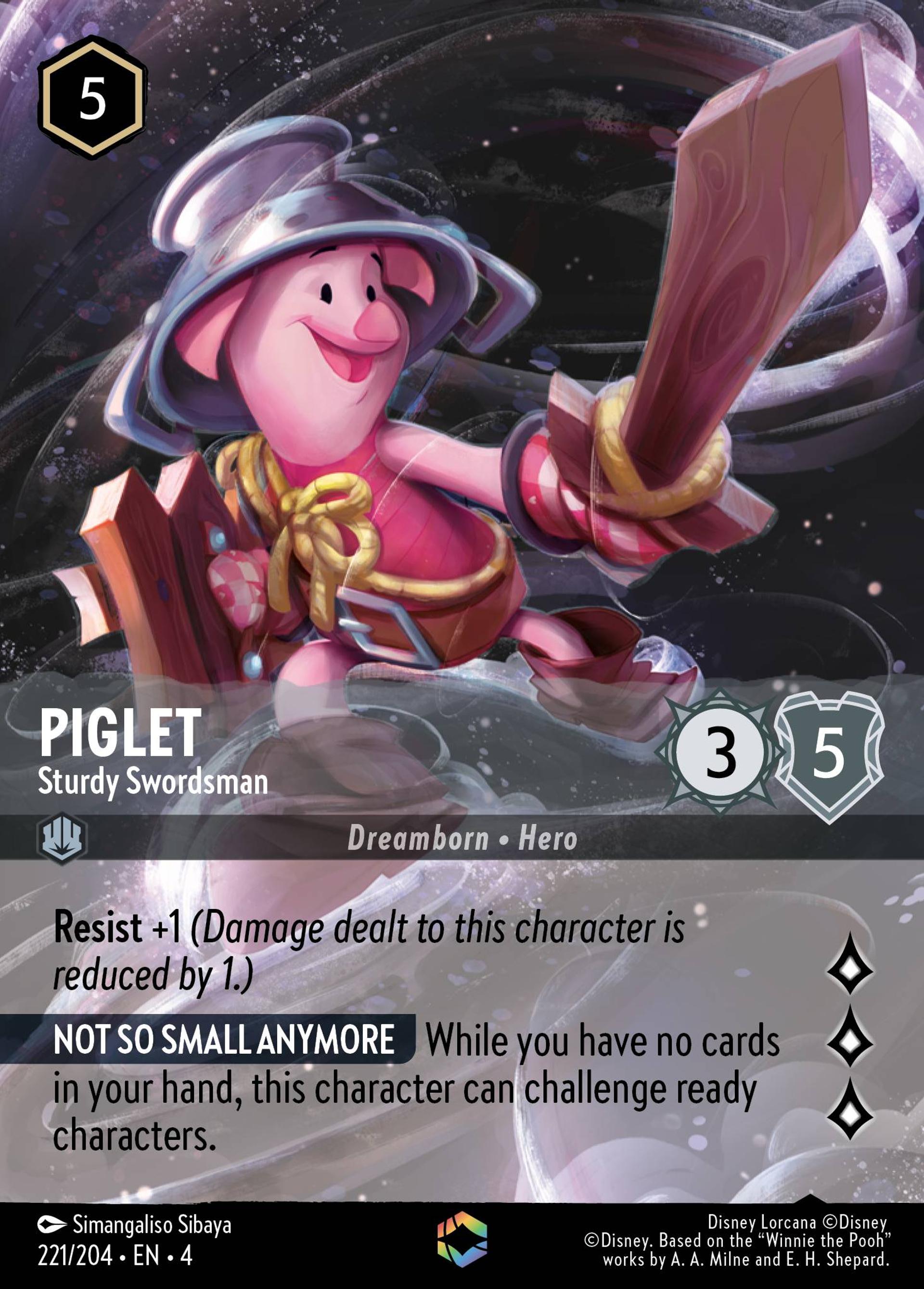 Piglet - Sturdy Swordsman — Ursula's Return — Lorcana