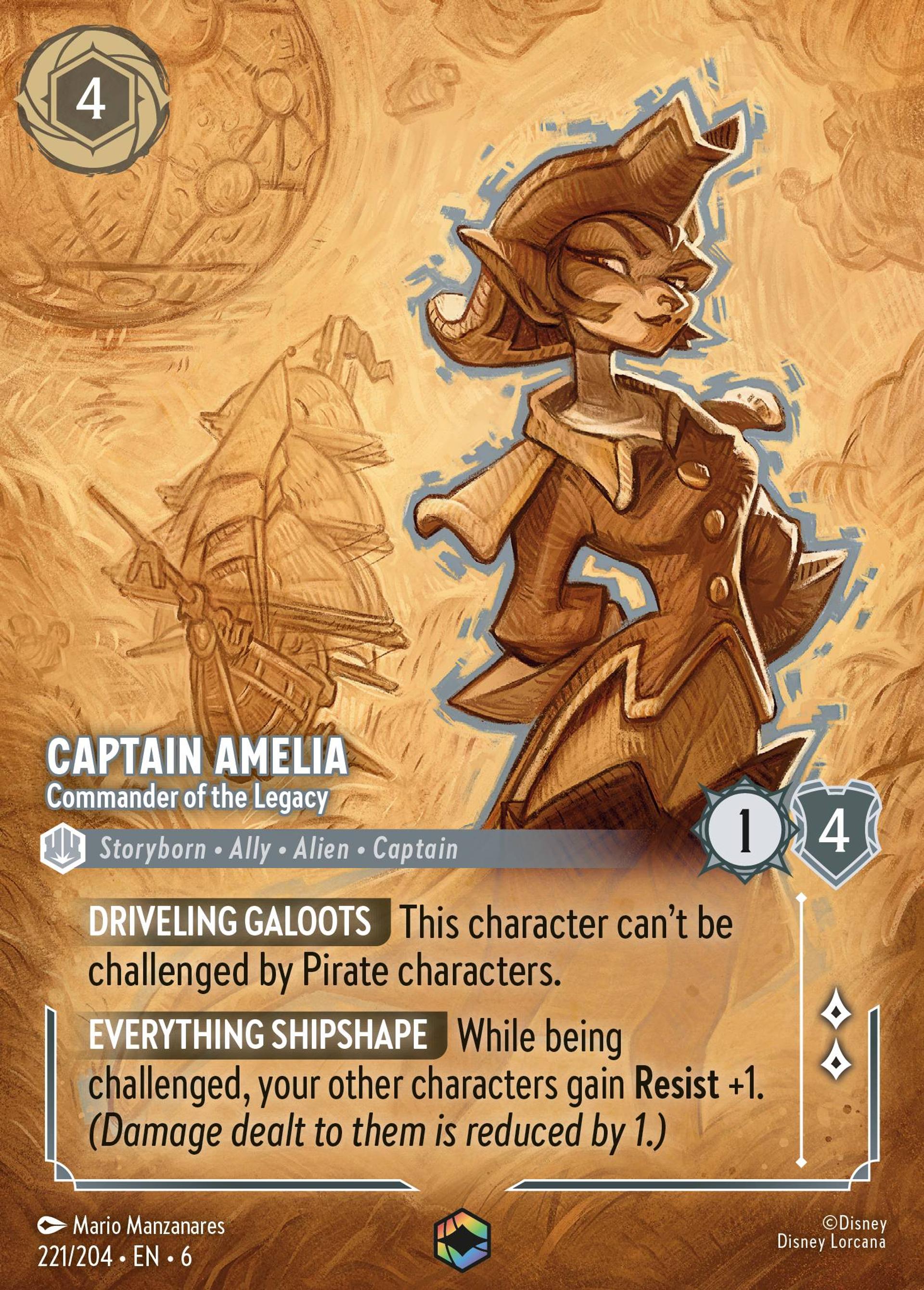 Captain Amelia - Commander of the Legacy — Azurite Sea — Lorcana