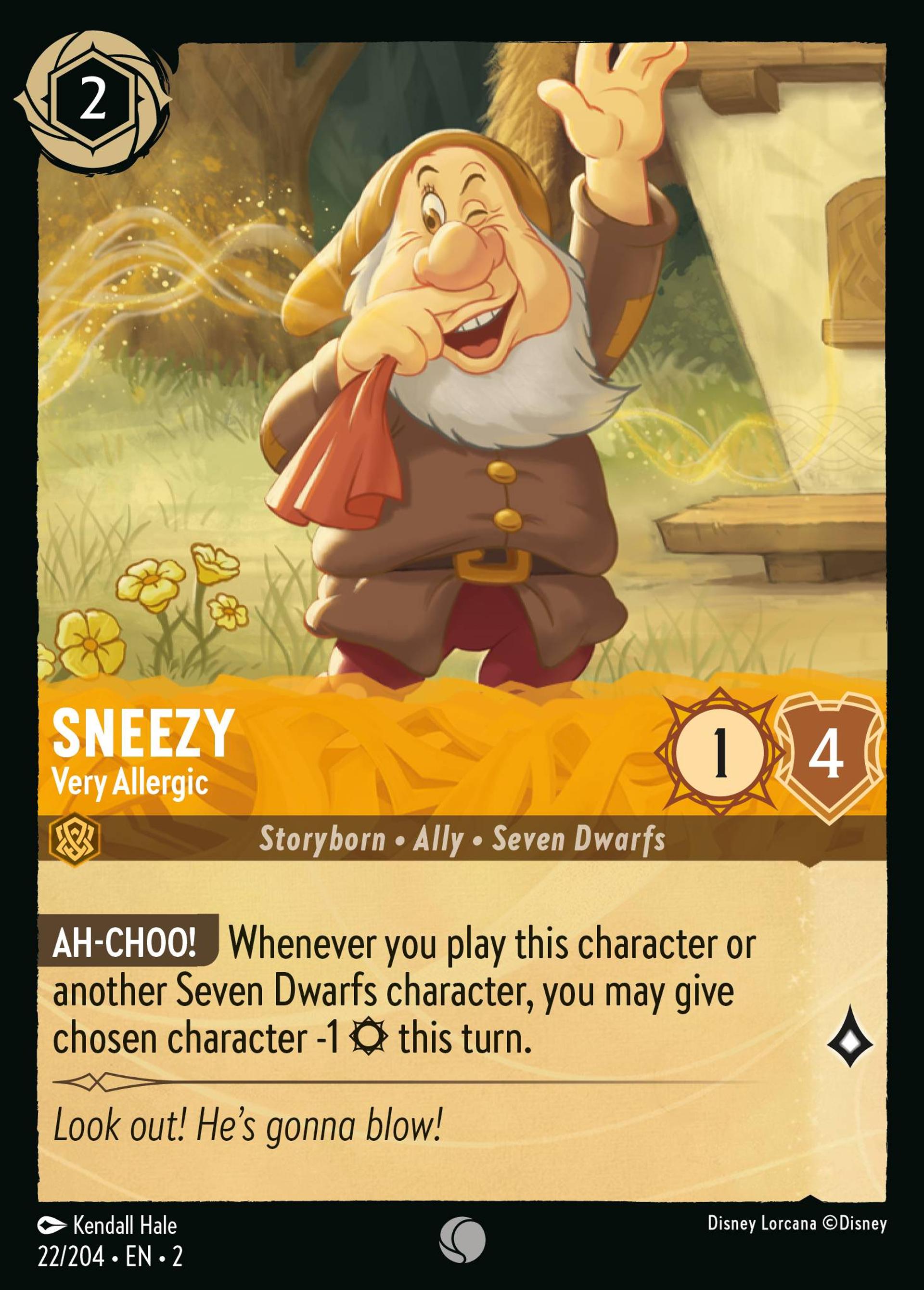 Sneezy - Very Allergic — Rise of the Floodborn — Lorcana