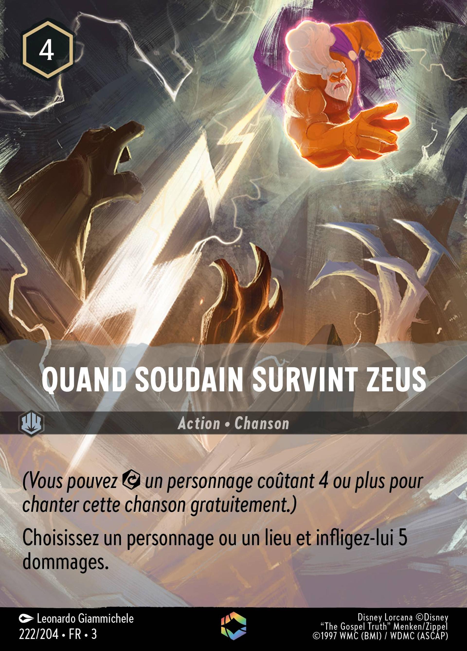 Quand soudain survint Zeus — Into the Inklands — Lorcana