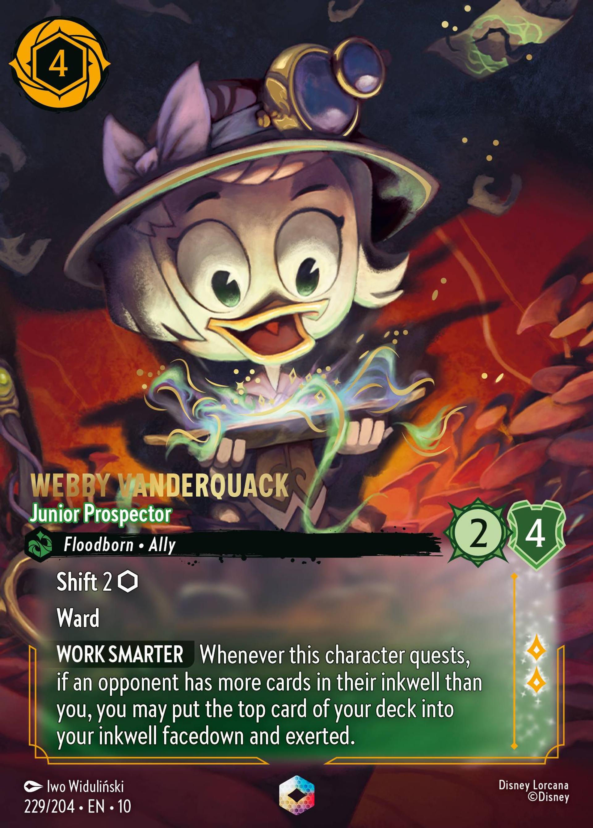 Webby Vanderquack - Junior Prospector — Whispers in the Well — Lorcana